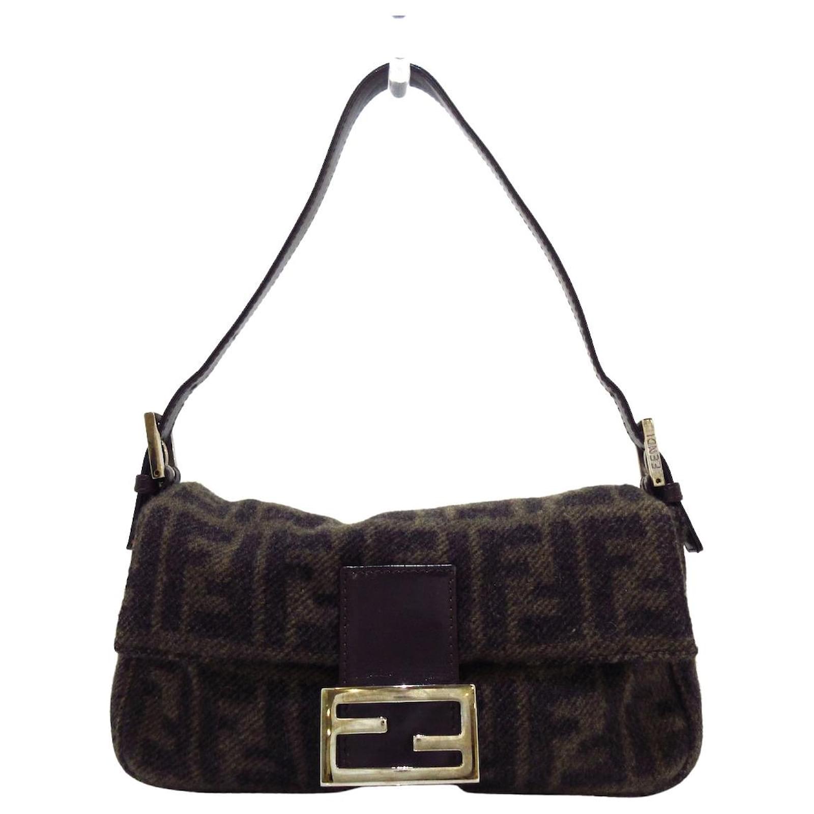 Fendi Mamma Baguette Brown Wool ref.408768 - Joli Closet