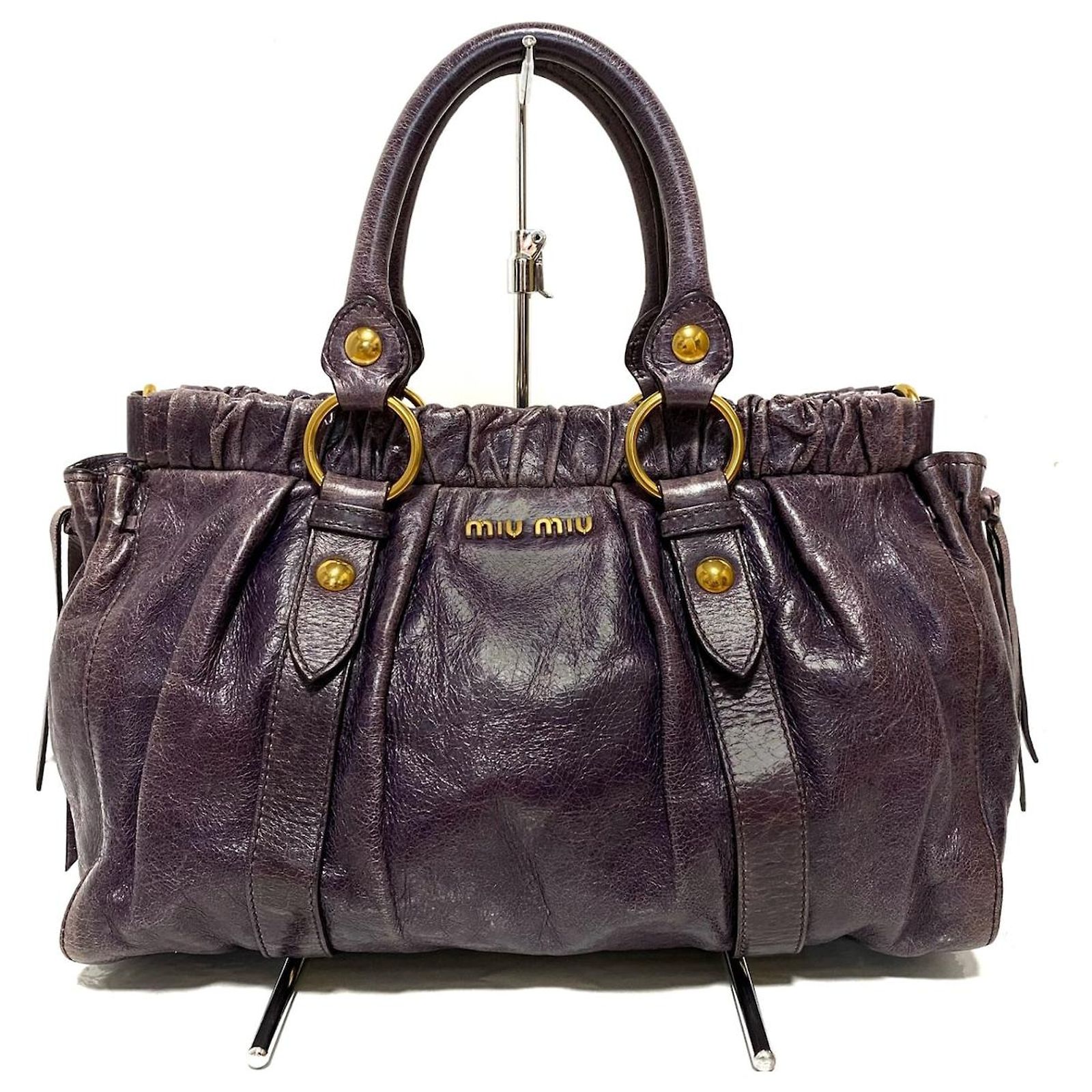 Miu Miu Tote bag Purple Leather ref.408797 - Joli Closet