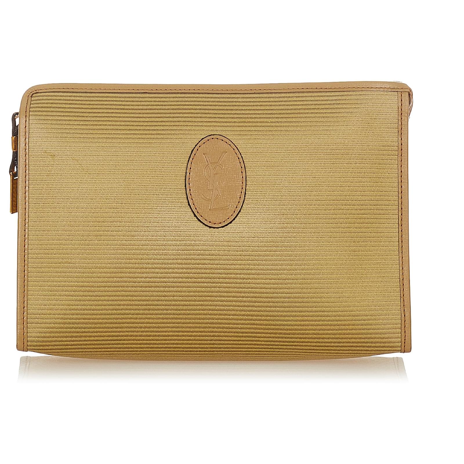 Yves Saint Laurent YSL Brown Canvas 