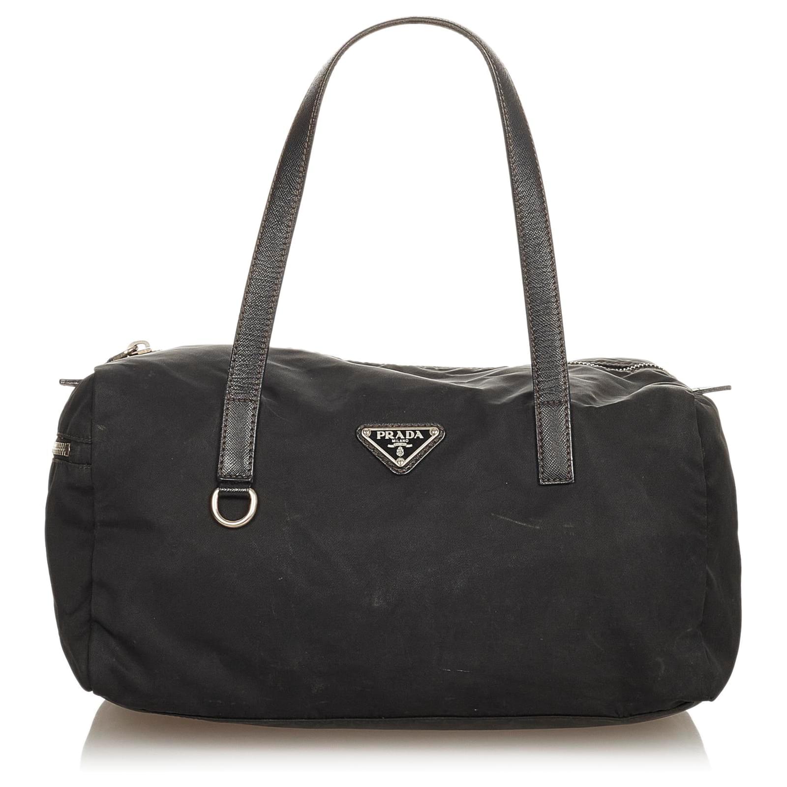 Black Prada Tessuto Boston Bag