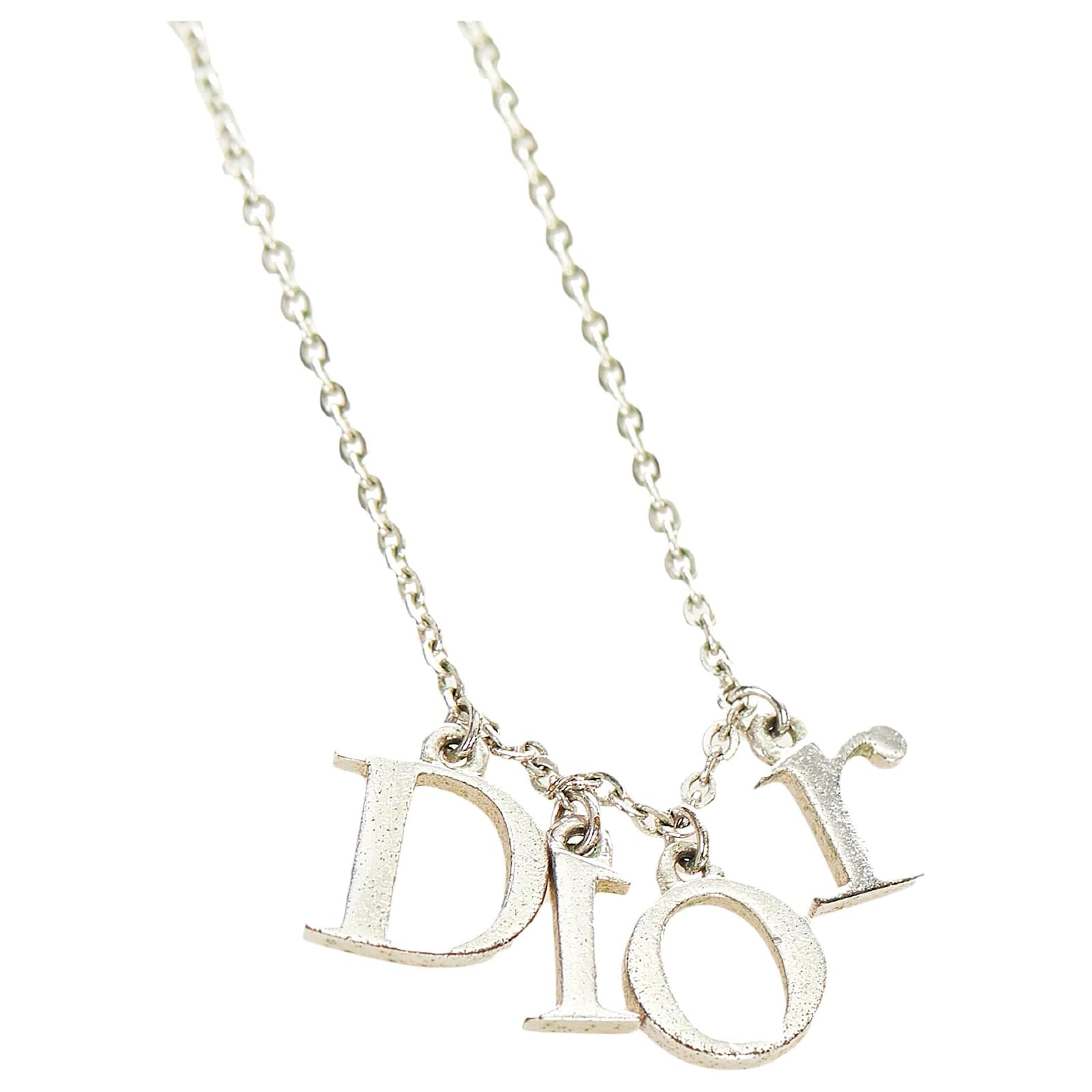 Dior Silver Spellout Necklace  purchasegarments