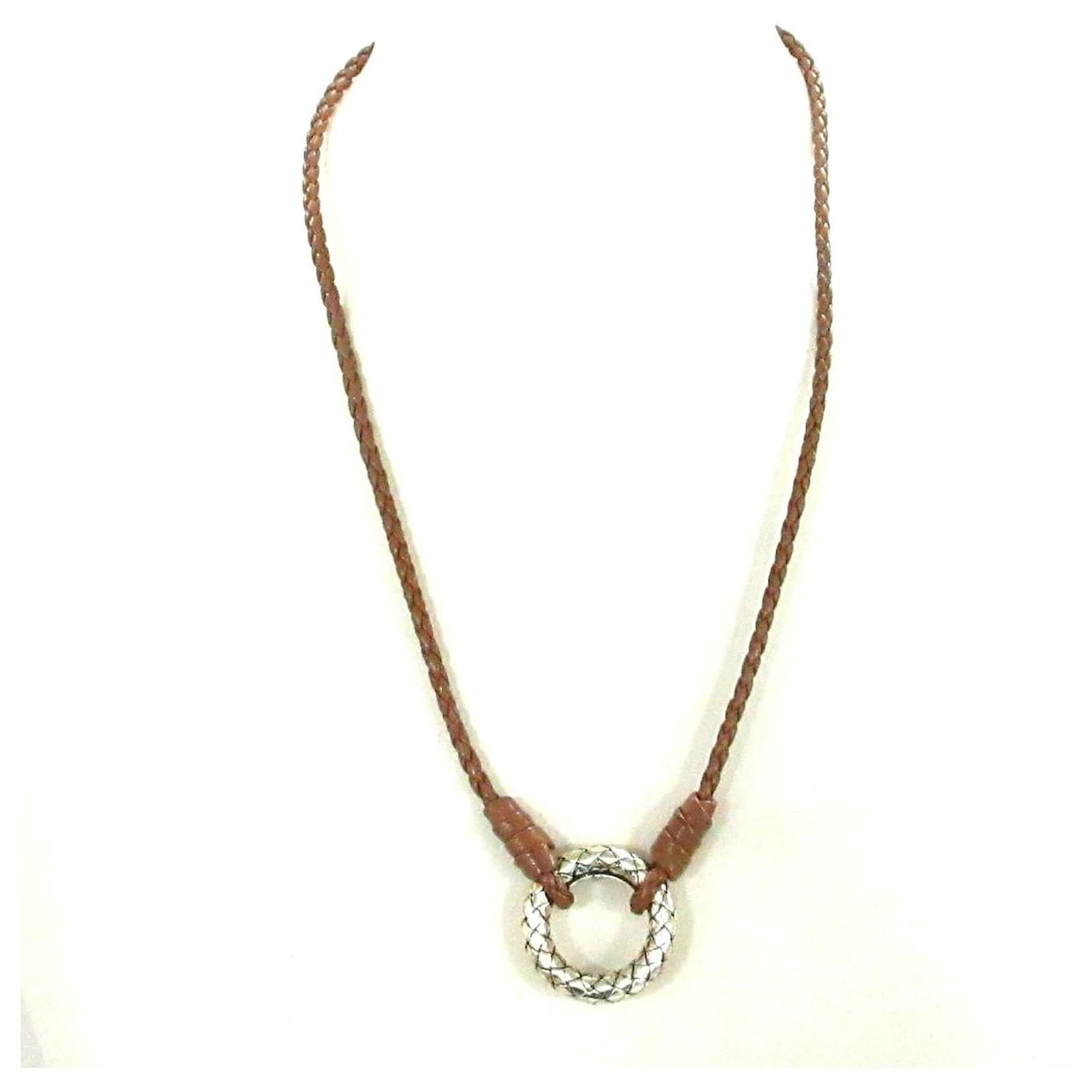 Bottega Veneta Necklace Brown Leather ref.410379 - Joli Closet