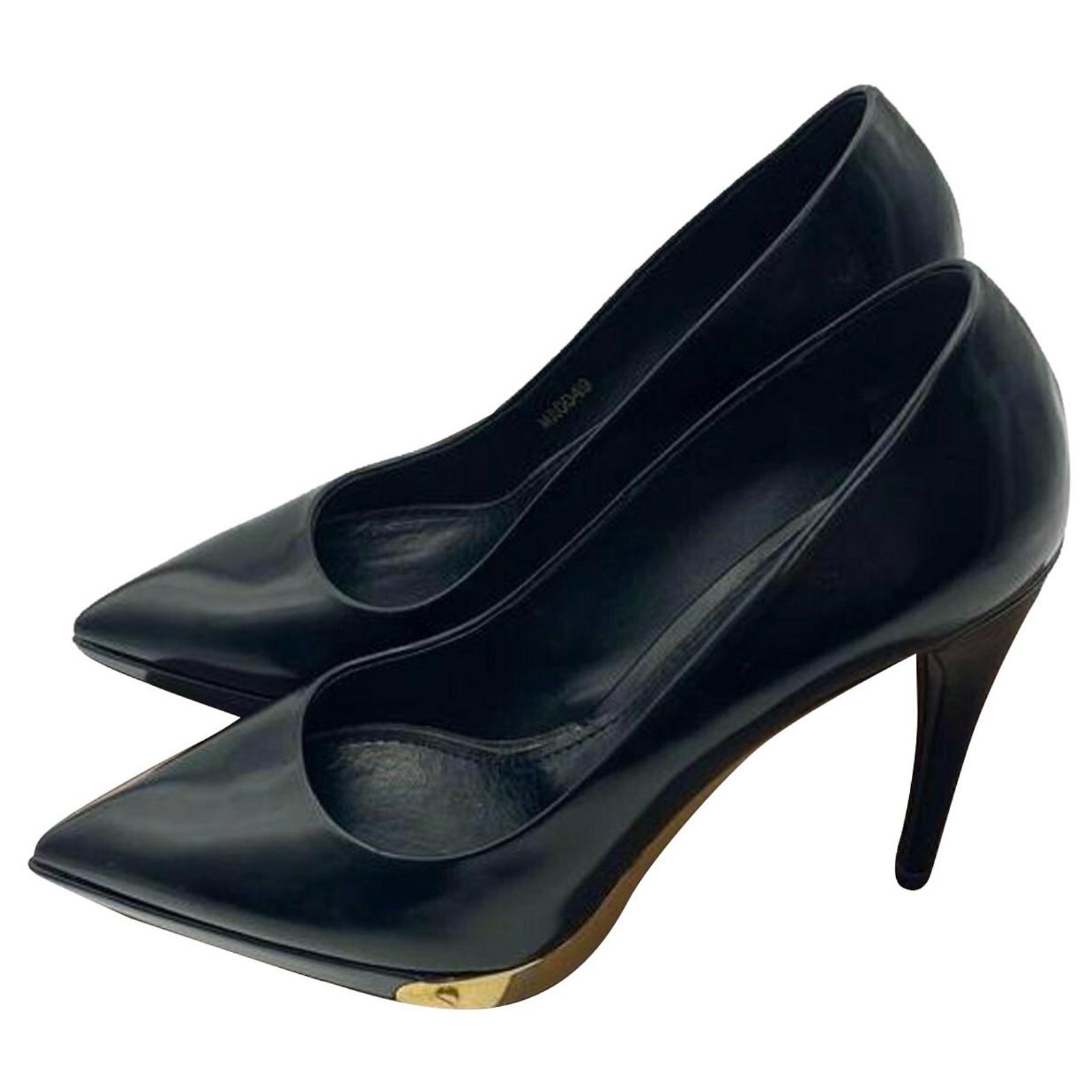 Escarpins Nina Style D'Orsay à Bout Pointu - Talons Mi-hauts (7 Cm) Métal Doré - Taille 7 US - Occasion