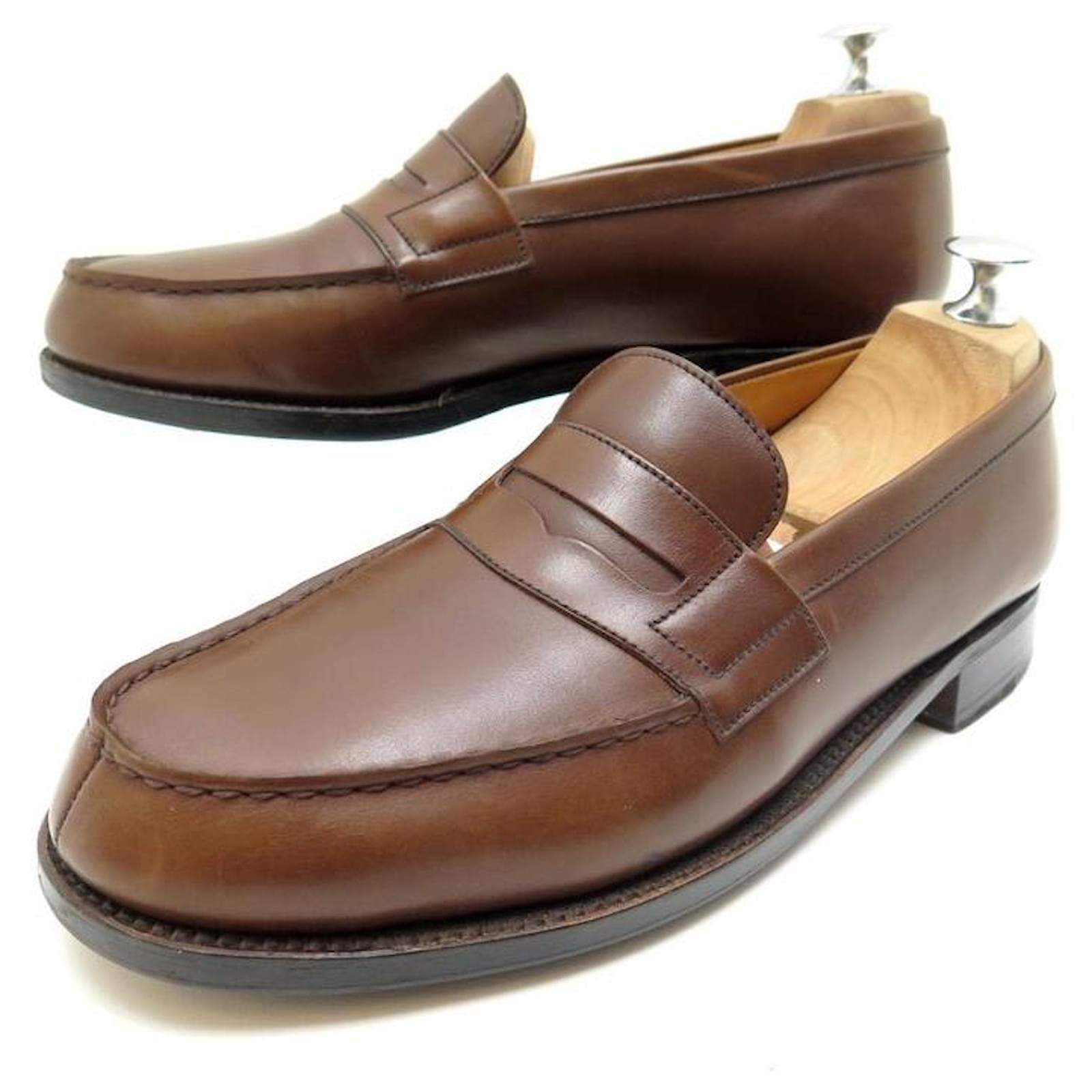 JM WESTON LOAFERS 180 6D 40 BROWN LEATHER LOAFERS SHOES ref.410957