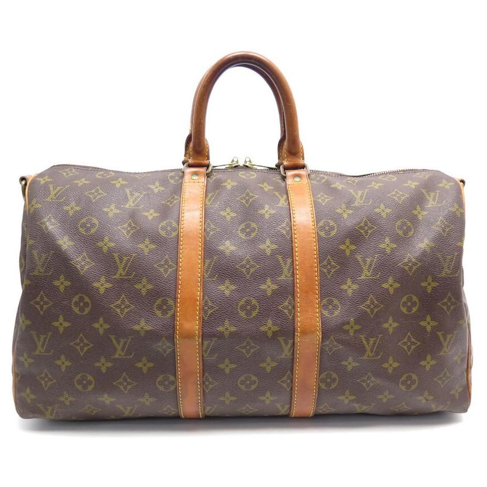 Louis Vuitton Keepall 45 Travel Bag in Brown Monogram Canvas and