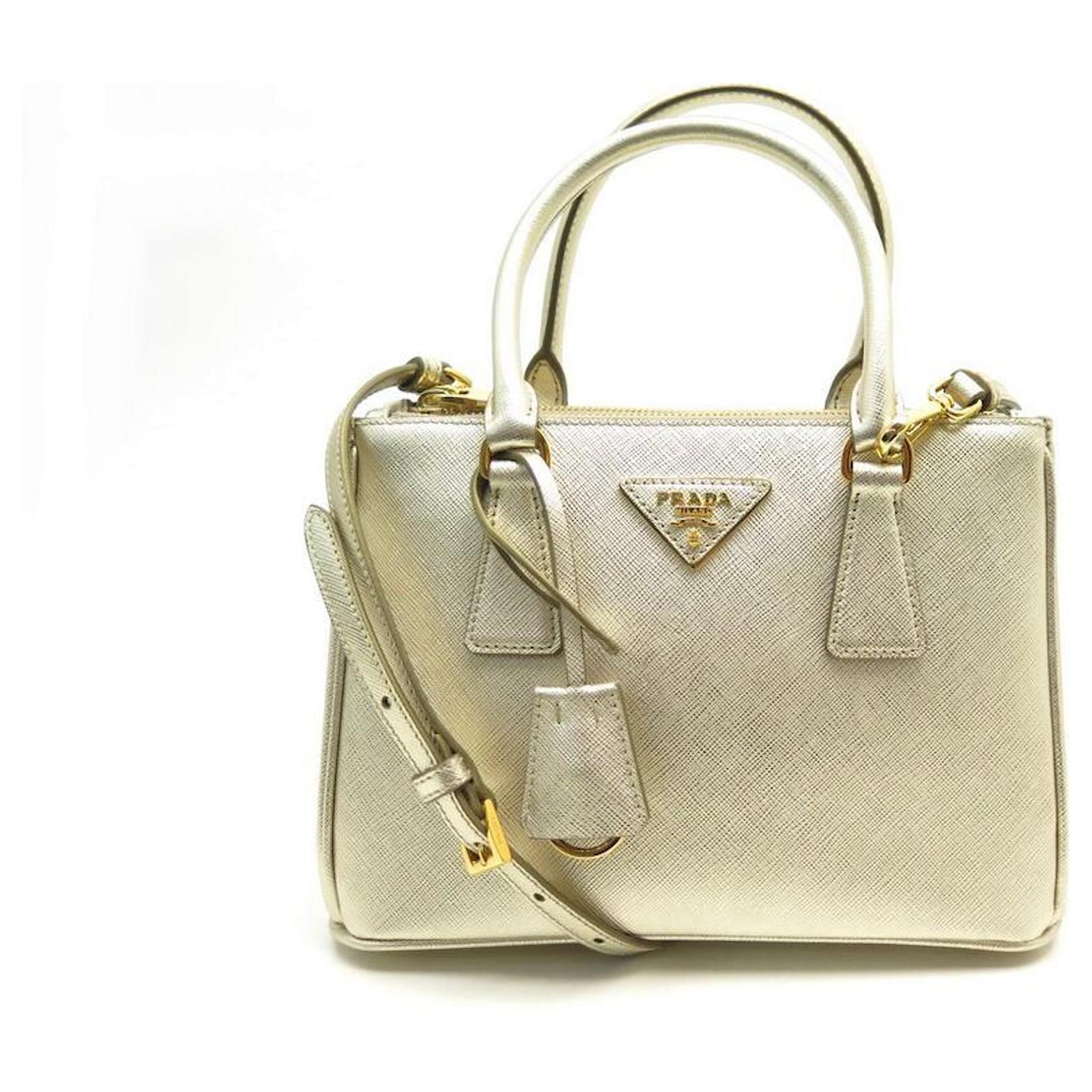 Prada Gold Saffiano Lux Leather Galleria Mini Bag Prada