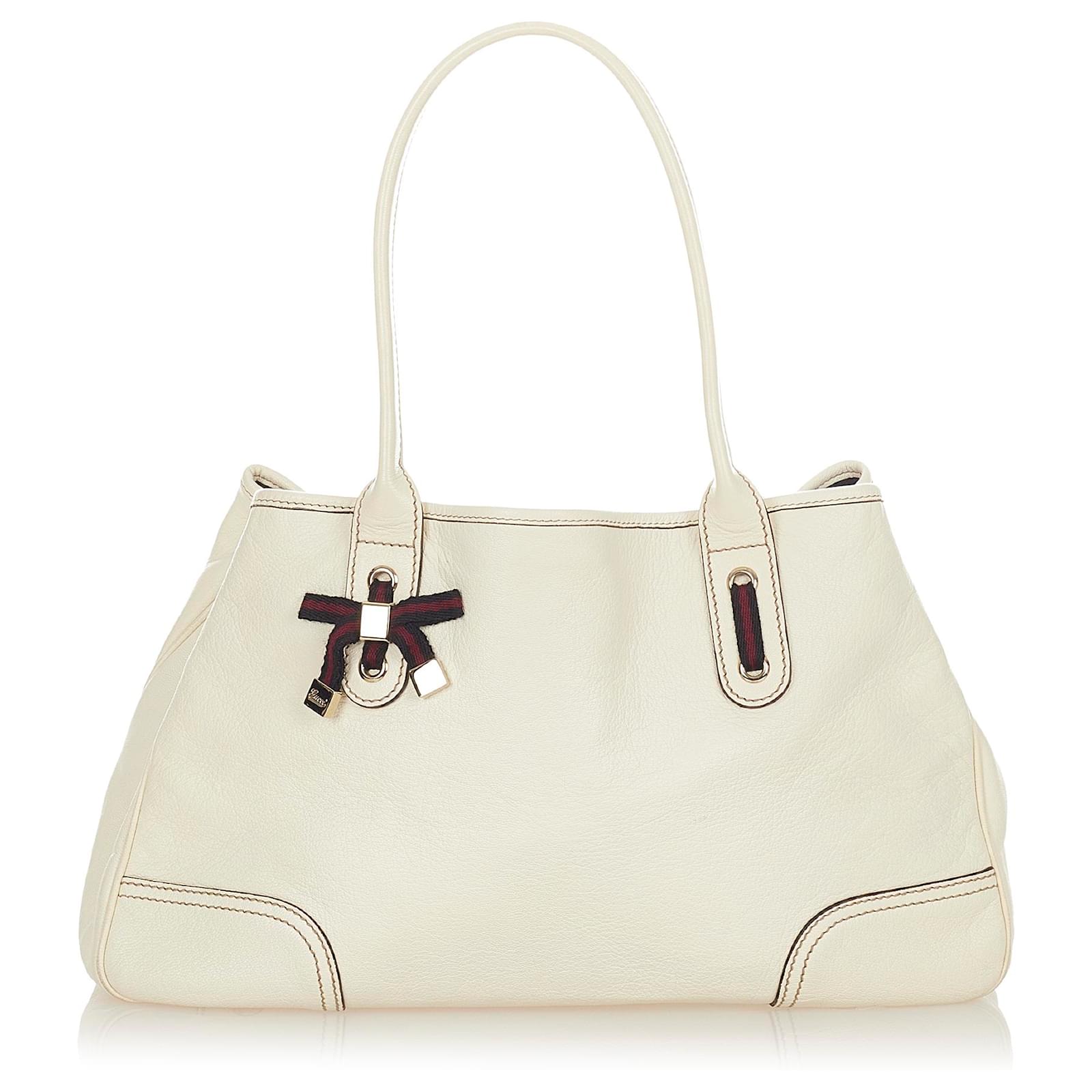 Gucci White Princy Leather Tote Bag Pony-style calfskin ref.412168 ...