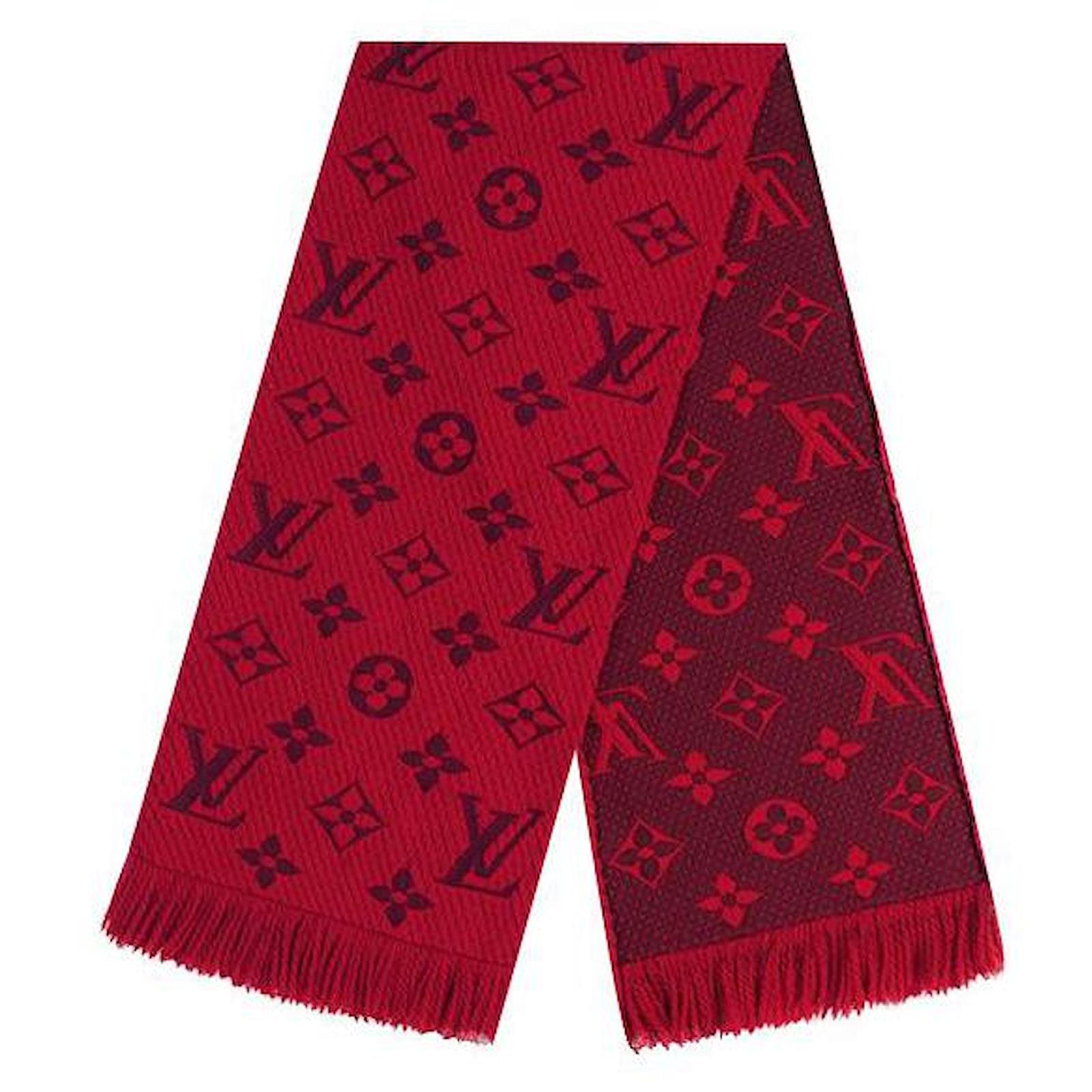 vuitton logomania scarf red
