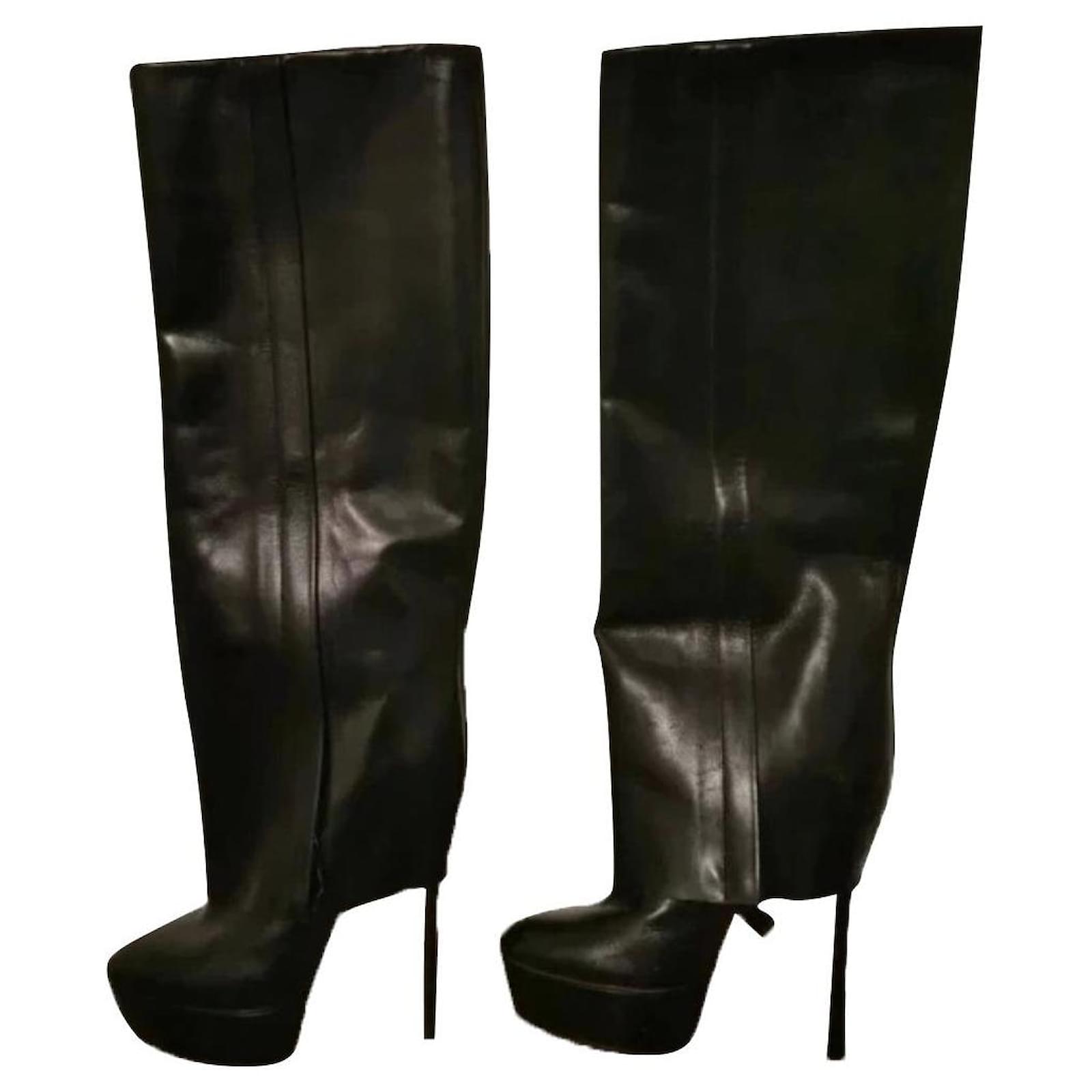 Casadei boots - black leather ref.412904 - Joli Closet