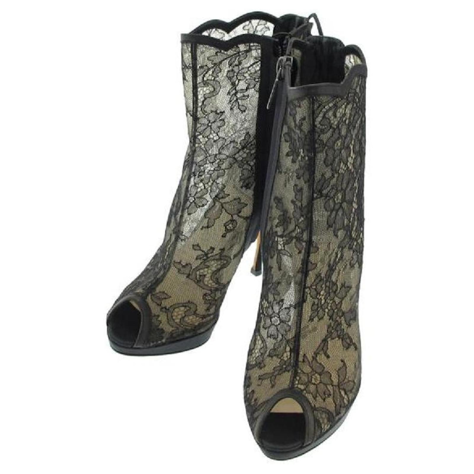 Usado] Christian Dior botas Negro Encaje ref.412965 - Joli Closet