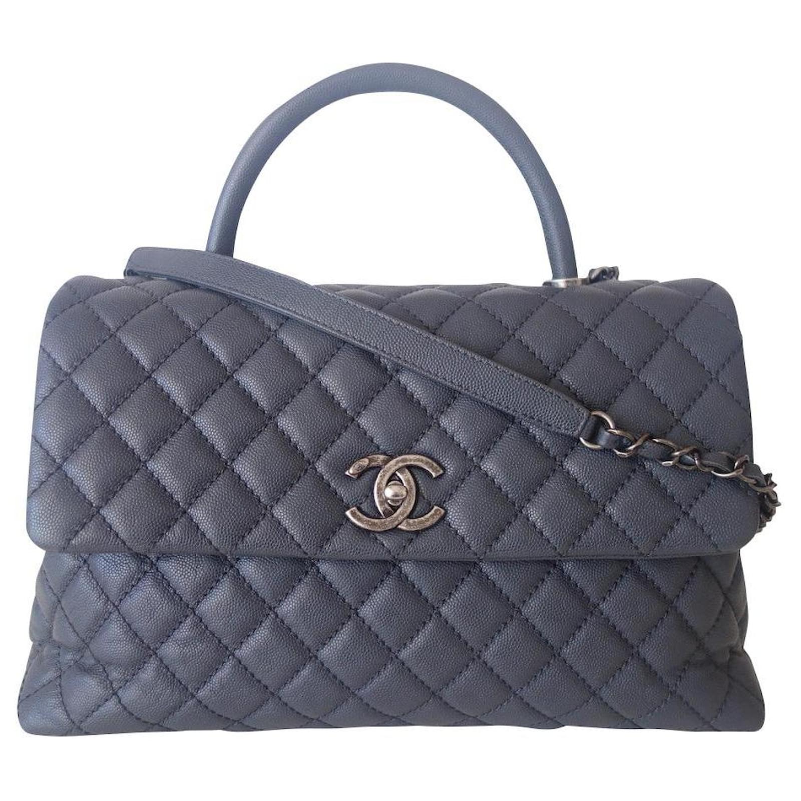 chanel coco handle gray