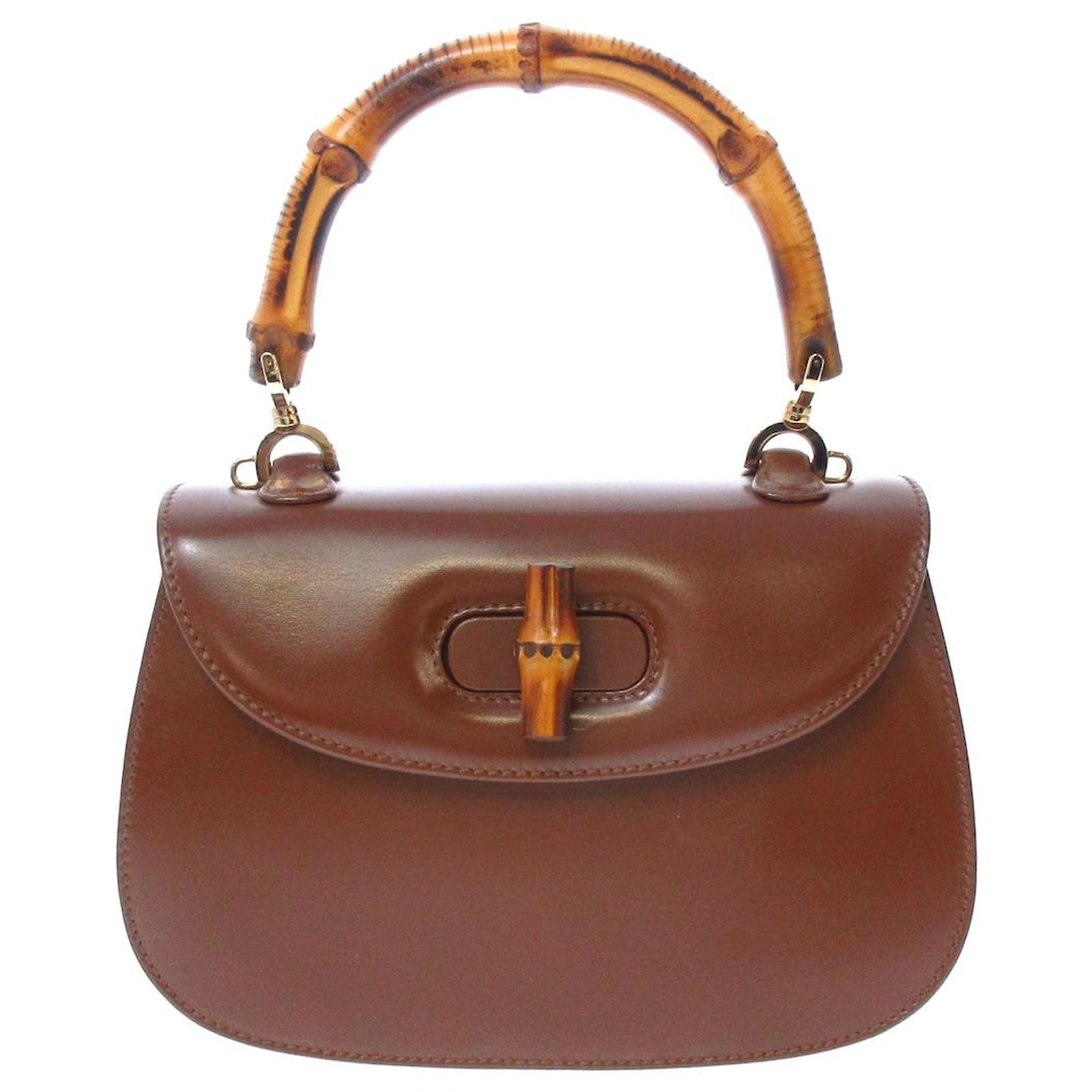 Sac En Bambou Vintage - Fourre-tout 37.5 X 33 Cm - Beige - Parfait état