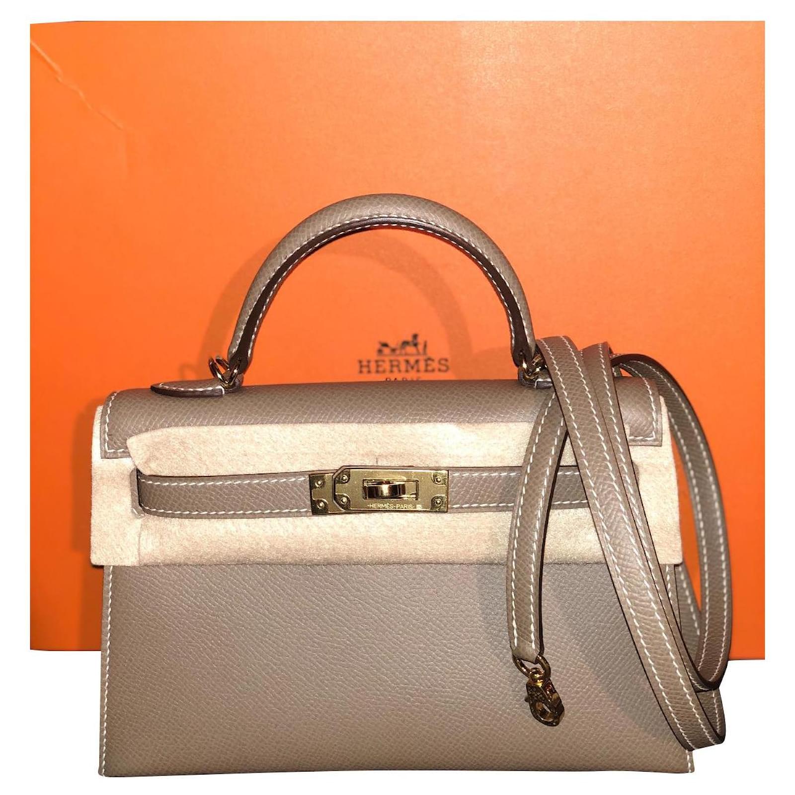 Hermès Kelly mini Taupe Leather ref.413811 - Joli Closet