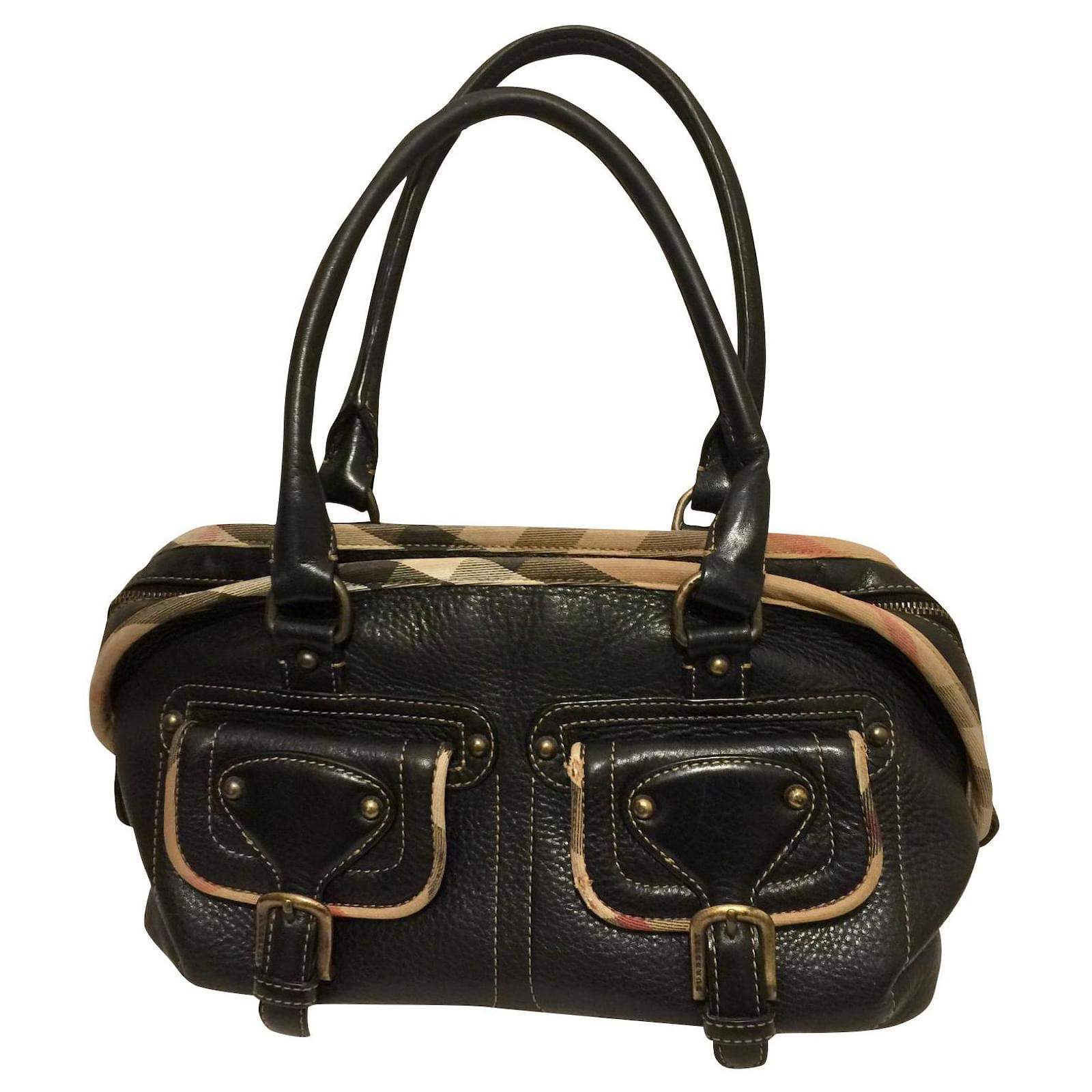 Burberry Vintage Nova Check Beige x Brown Pochette Shoulder Bag Small Dark  brown Leather Synthetic ref.958493 - Joli Closet
