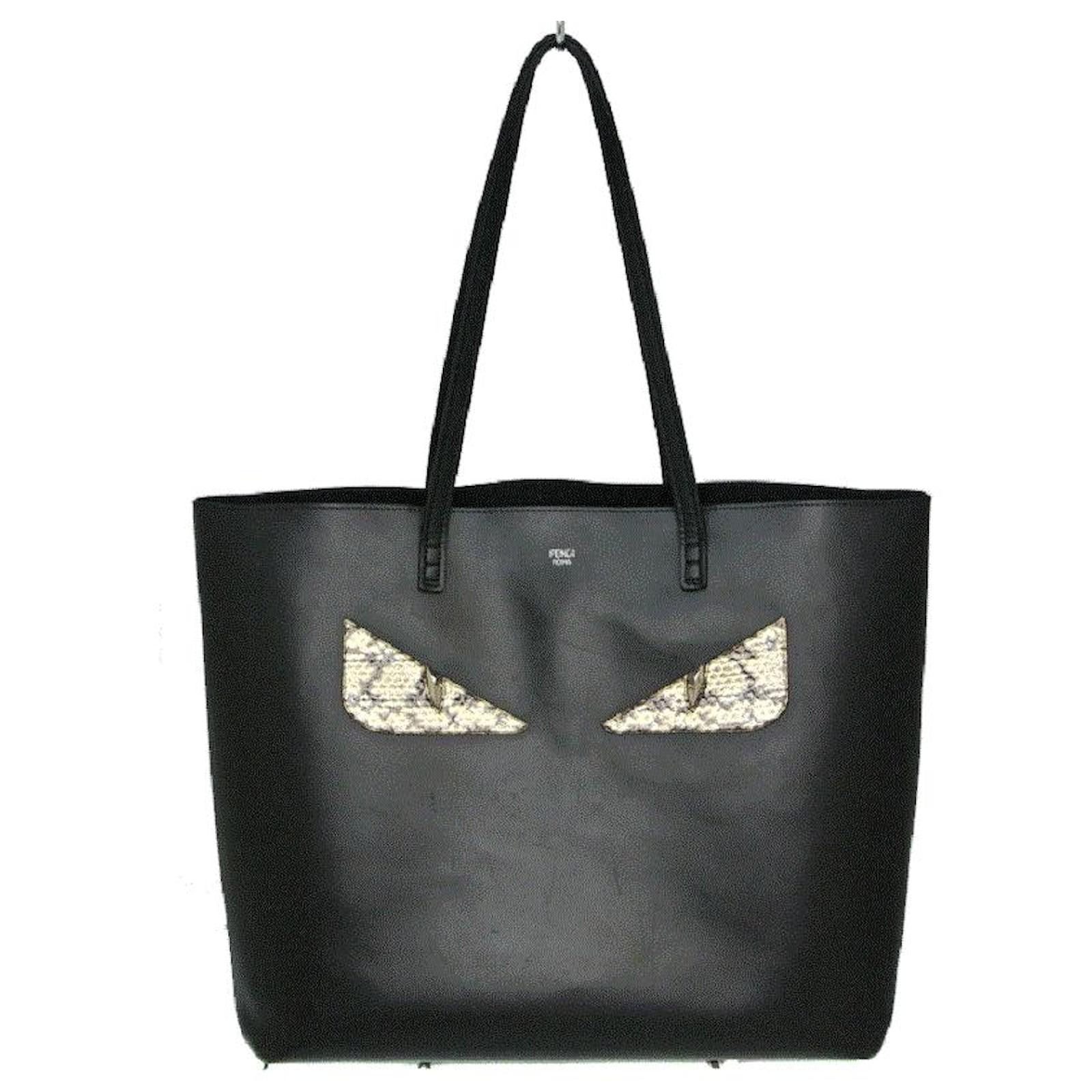 Actuator Schadelijk iets Used] FENDI Bags Bag BAG BUGS Monster Tote Bag Shopping Bag Python x Leather  Black ref.414041 - Joli Closet
