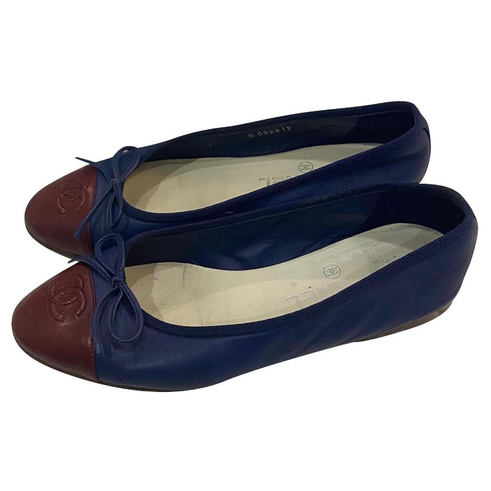 Chanel ballet Navy blue Leather ref.414241 - Joli Closet