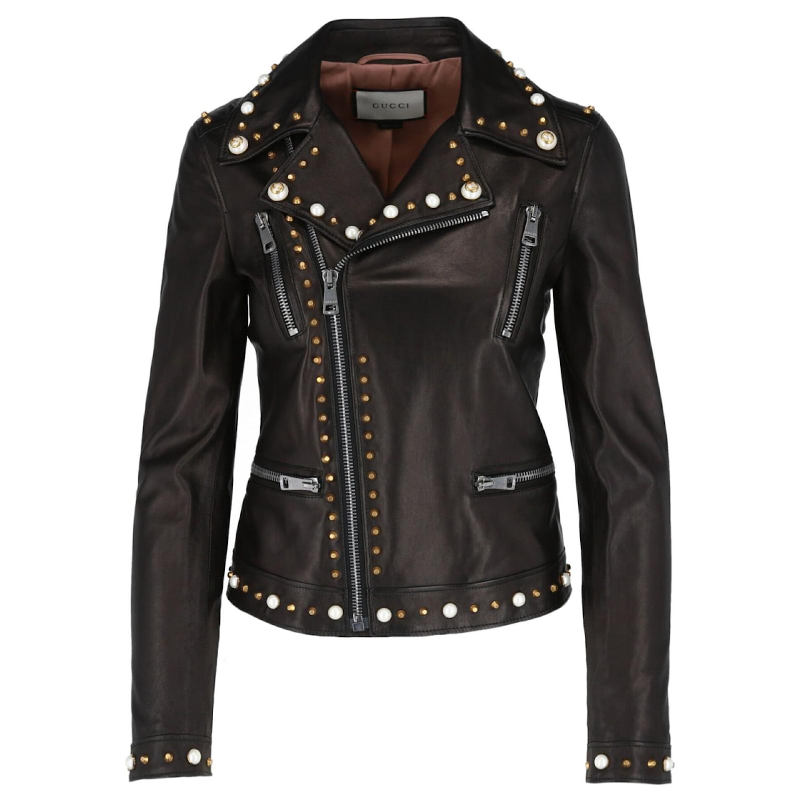 GUCCI Leather biker jacket