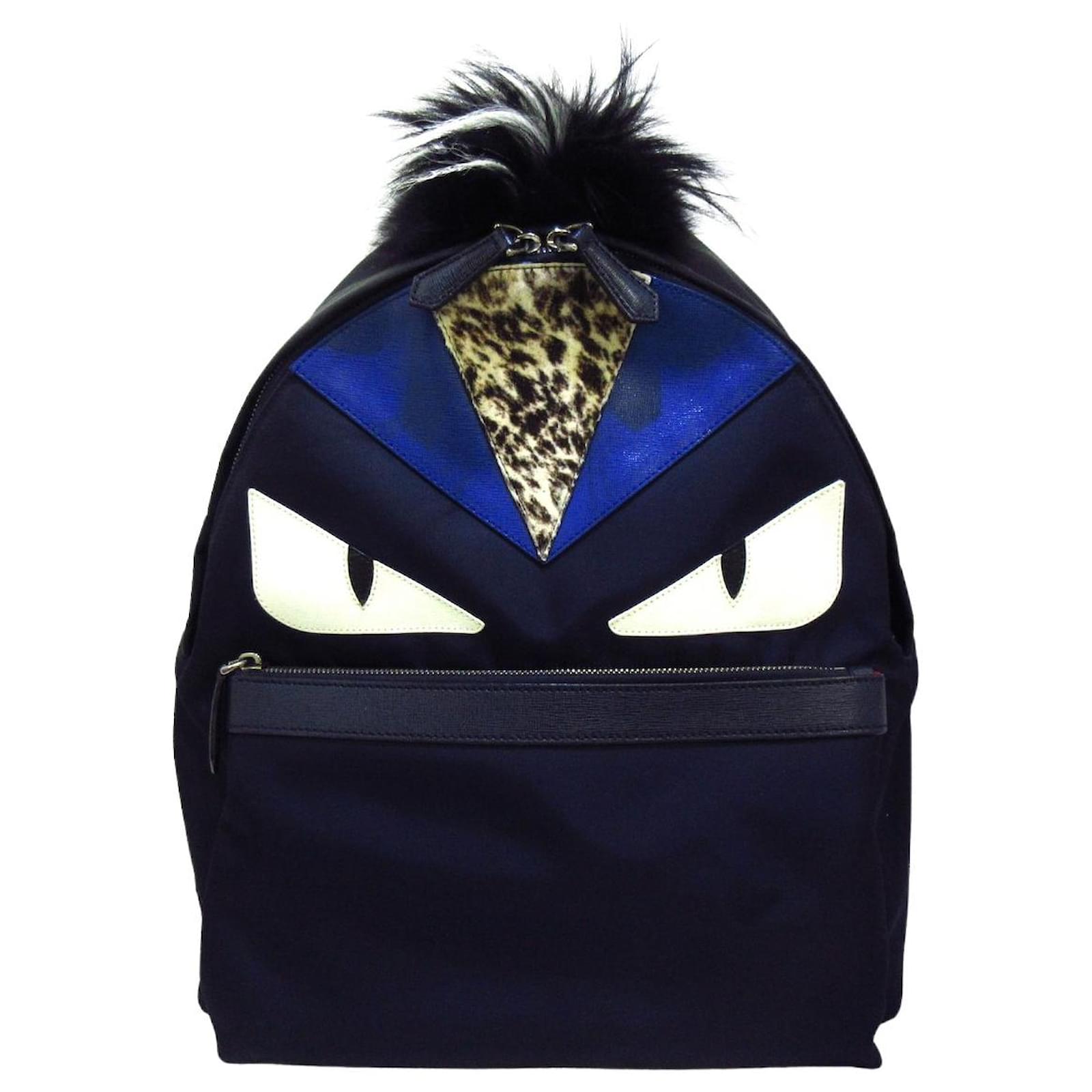 Fendi Backpack Navy blue Synthetic ref.414686 - Joli Closet