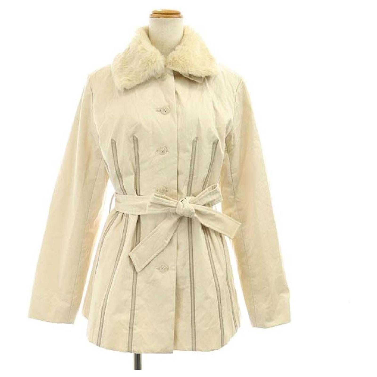 Used] GIVENCHY Bal Collar Coat Middle Length Rabbit Fur 40 ivory