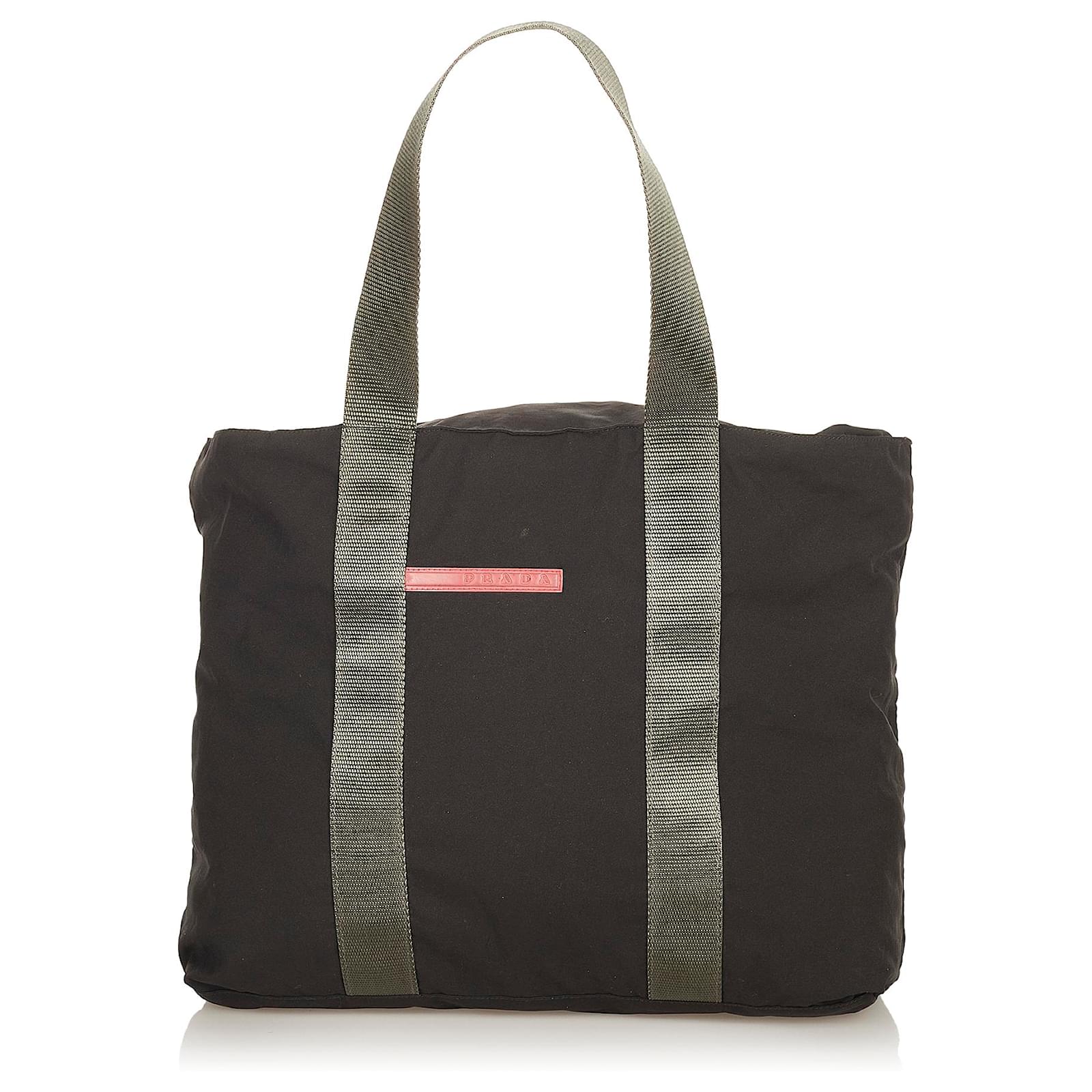Prada Black Sports Nylon Tote Bag Grey Cloth Cloth ref.414945 