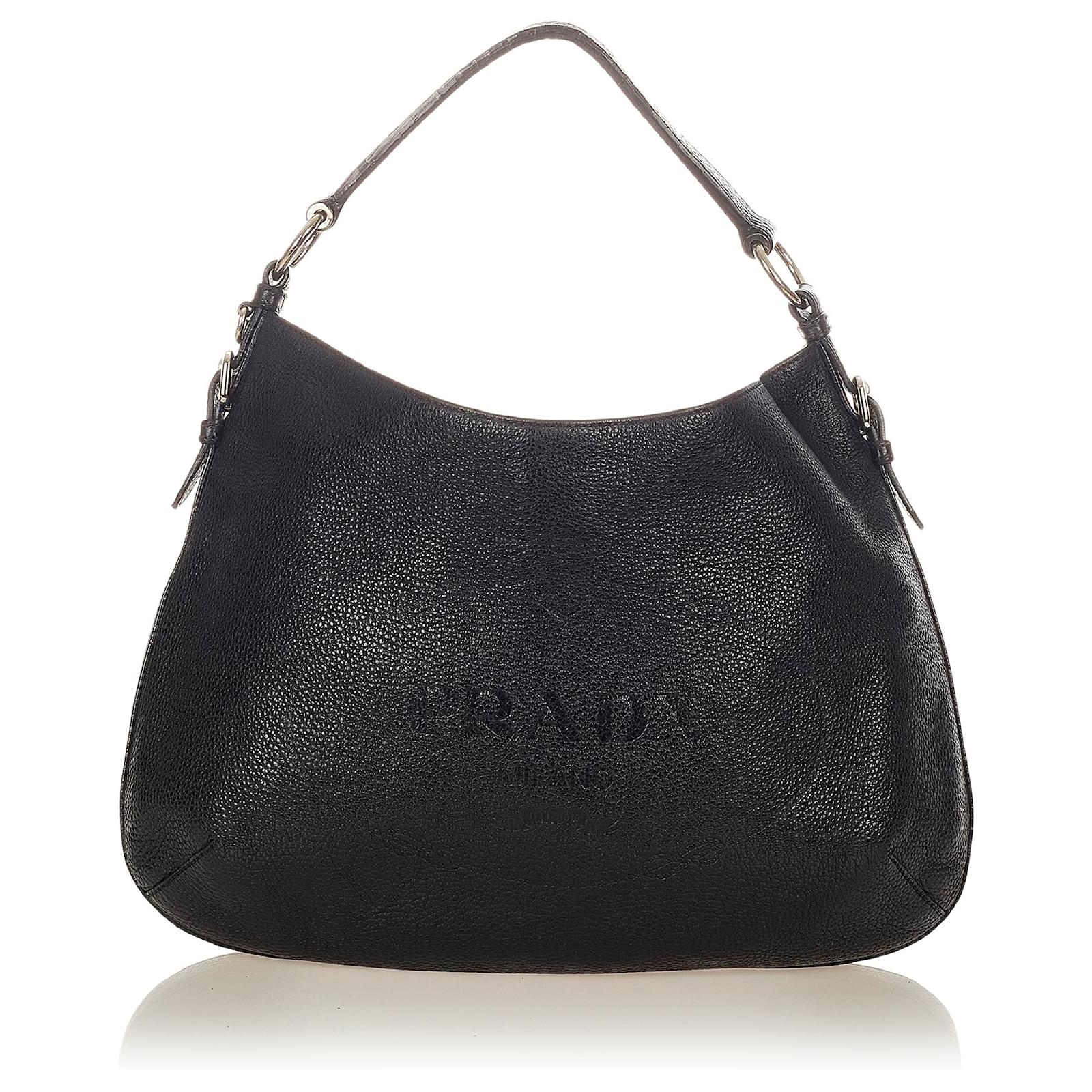 Daino calfskin discount leather hobo prada