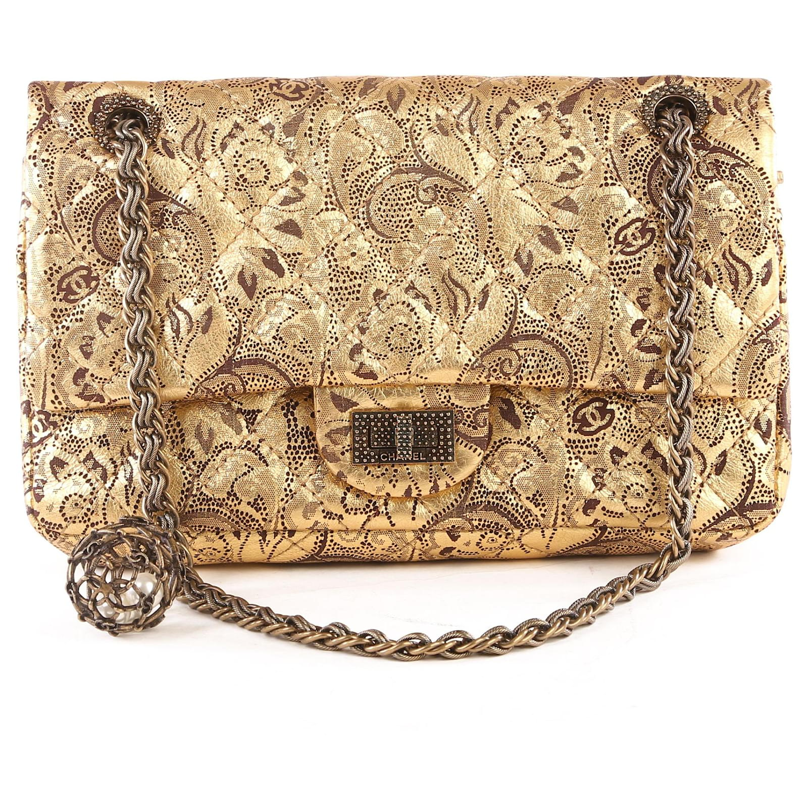 Mademoiselle Chanel Gold Buffalo Leather Paris Moscou Reissue