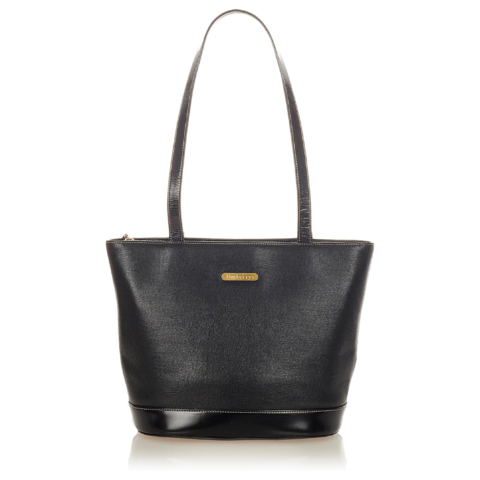 burberry black pebbled leather shoulder bag