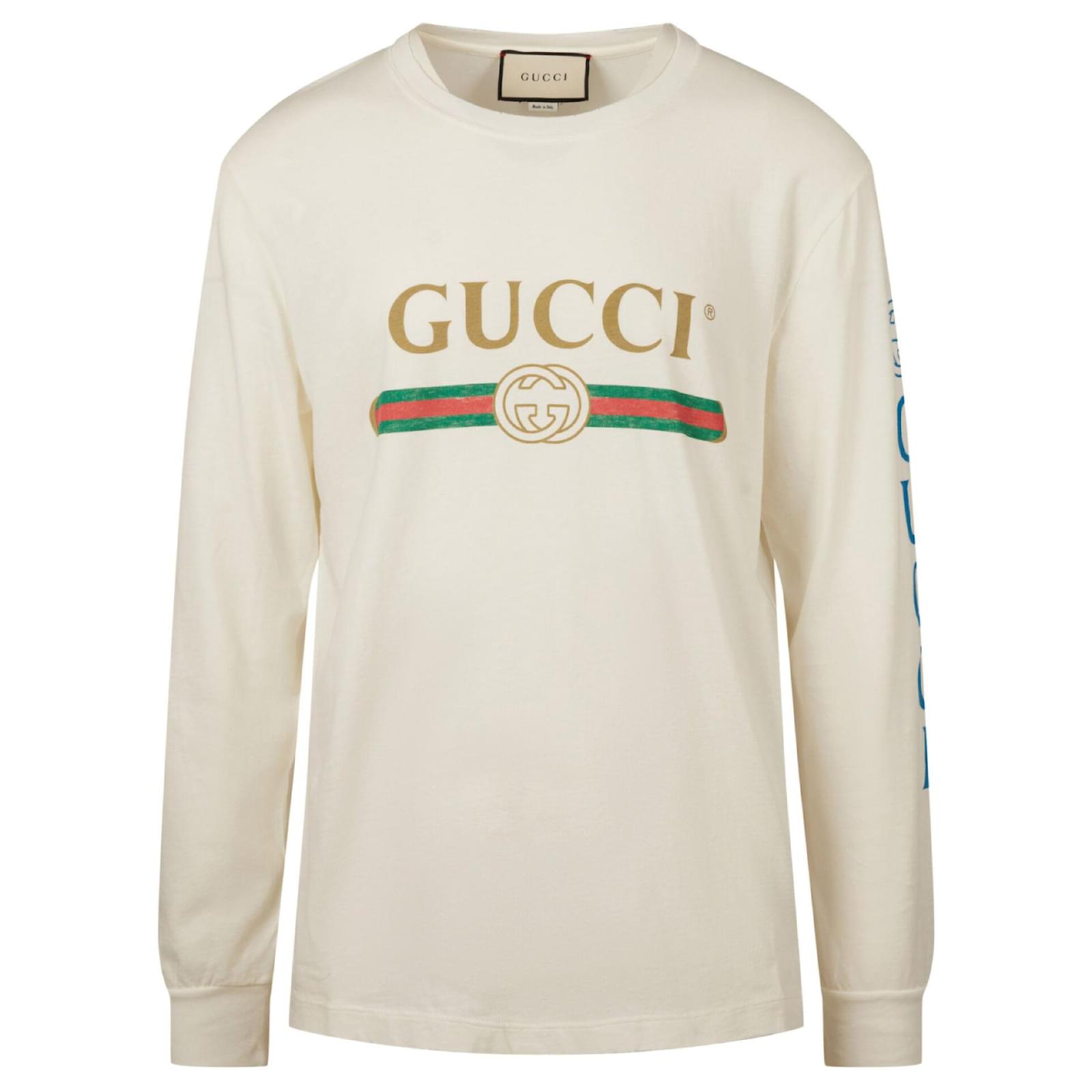 lejlighed abort mammal Long-Sleeve Gucci logo T-Shirt Multiple colors Cotton ref.415949 - Joli  Closet