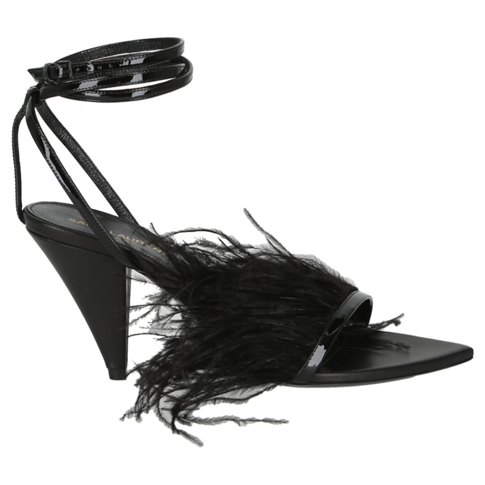 Ysl Ostrich Feather Heels Yves Saint Laurent Shoes Ysl Iris