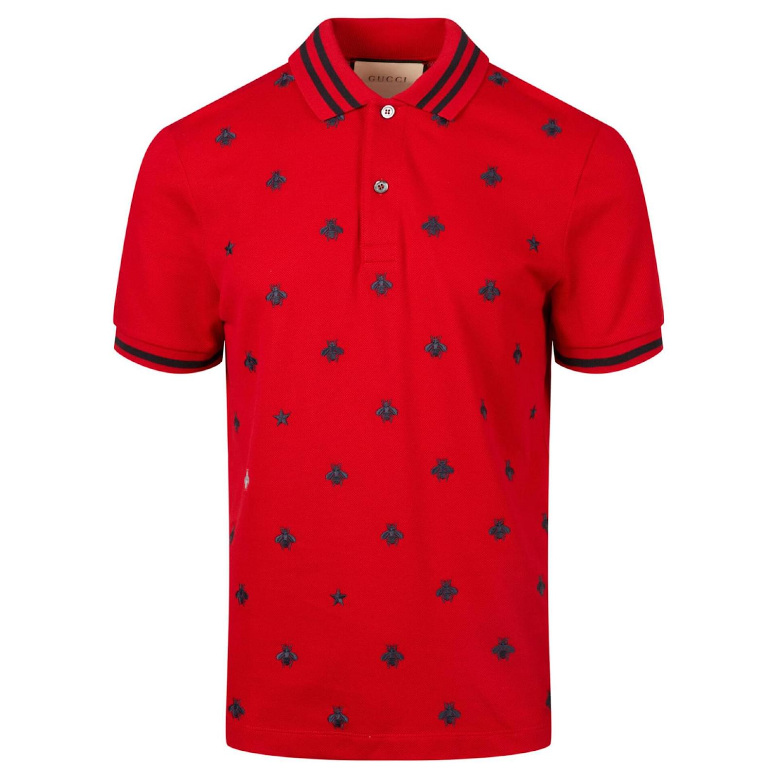 Gucci Polo con api ricamate Rosso ref.415998 - Joli Closet