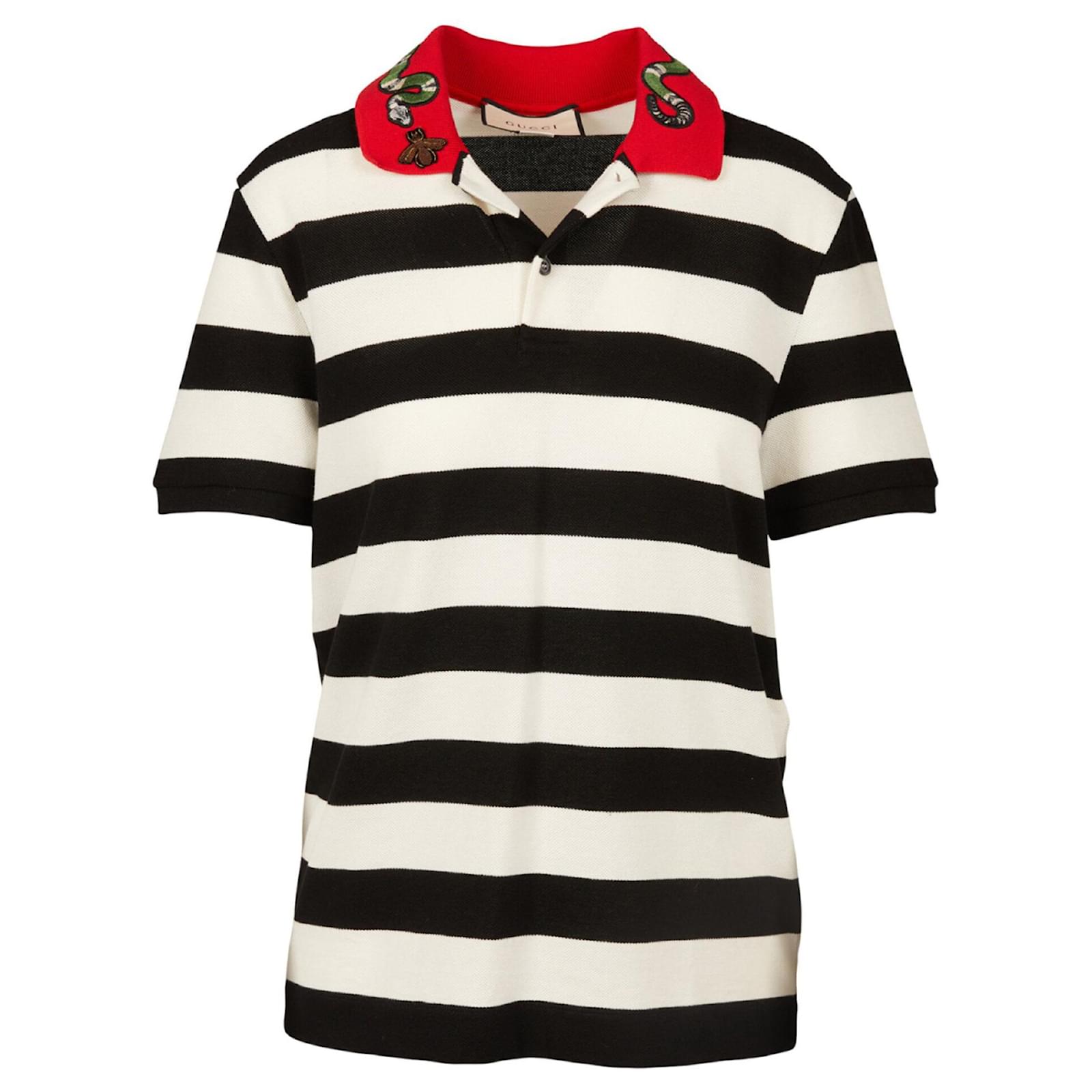 Gucci Black Monogram Snake Polo Shirt - Tagotee