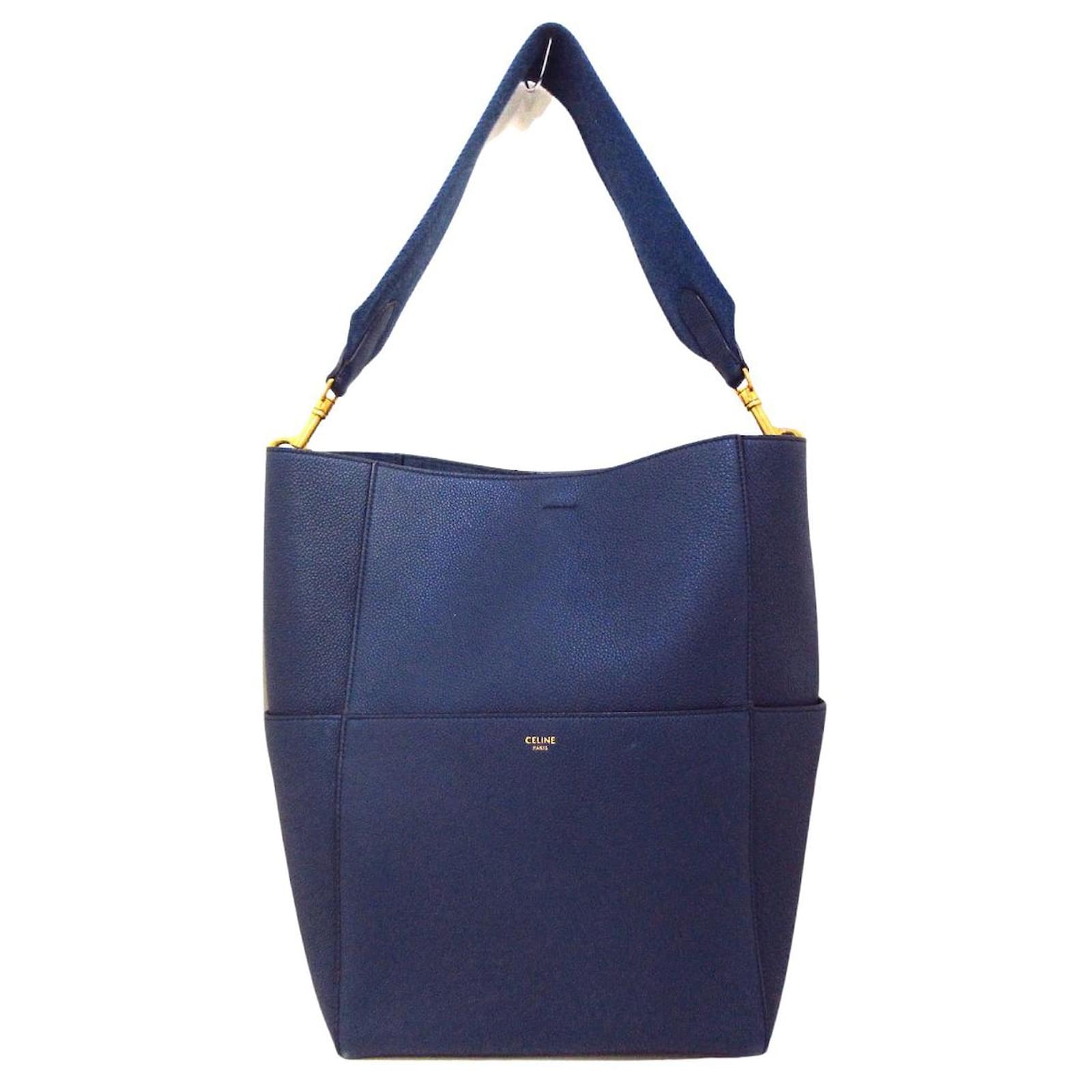 Céline Bucket 16 Blue Pony-style calfskin ref.416657 - Joli Closet