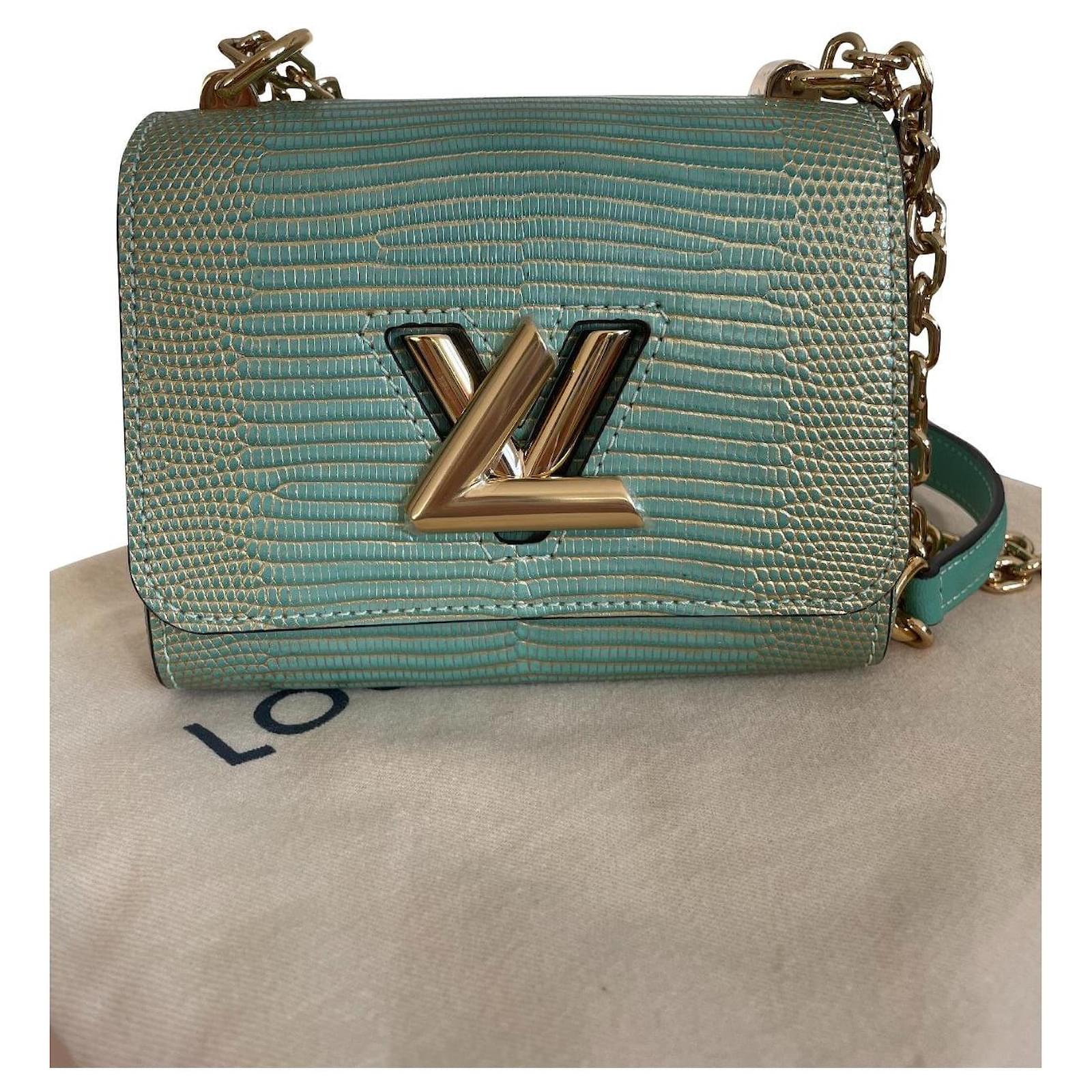 Louis Vuitton Twist PM Lizard in Green Gold Hardware Crossbody Bag