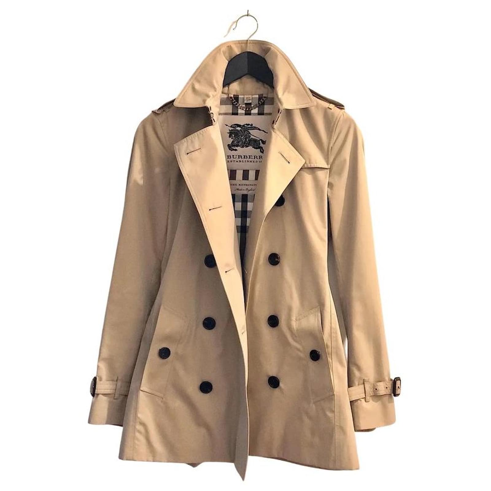 Burberry Coat Heritage “The Kensington” Mid-Length Caramel Cotton ref.416806 Joli Closet