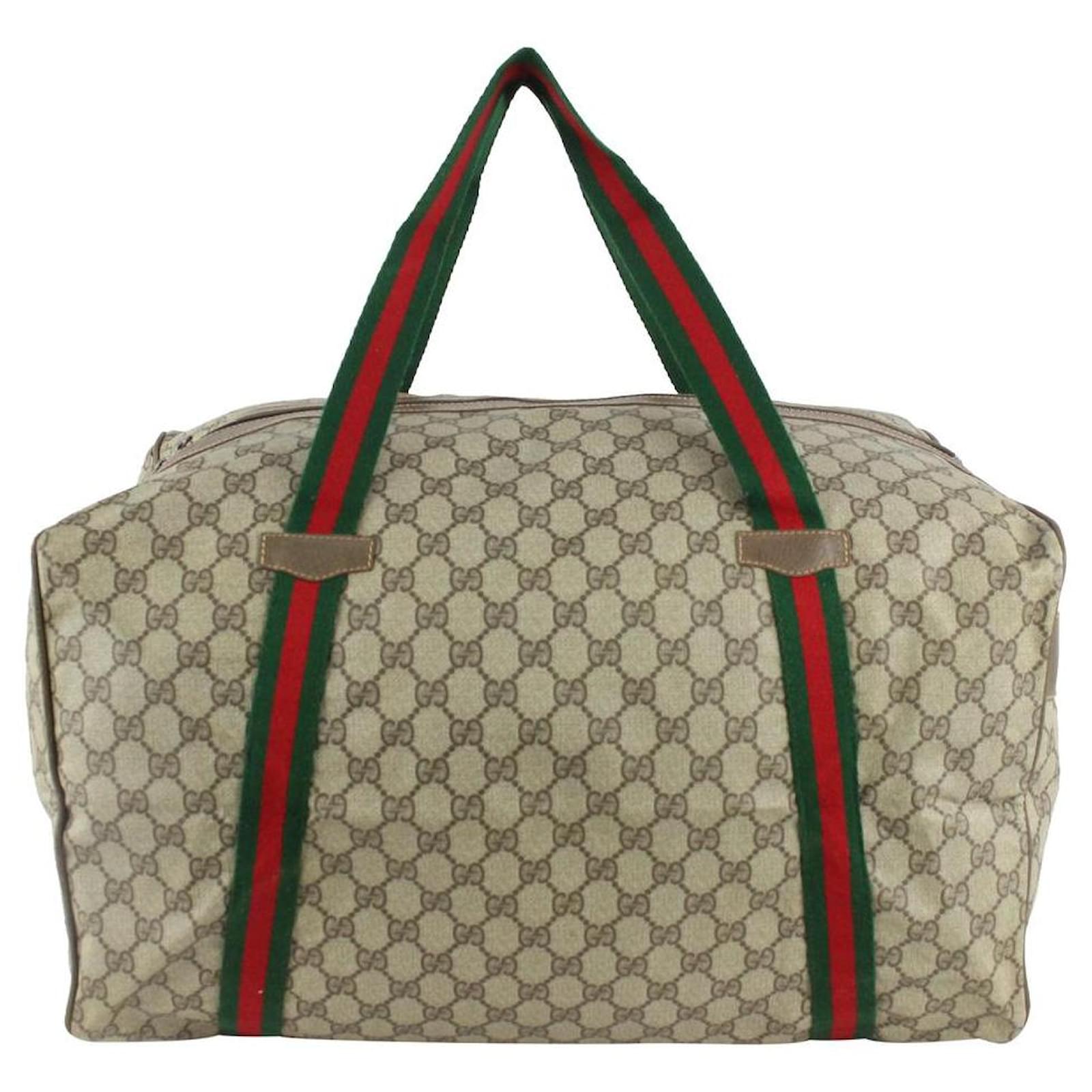 Gucci Supreme Web Duffle Bag Leather  - Joli Closet