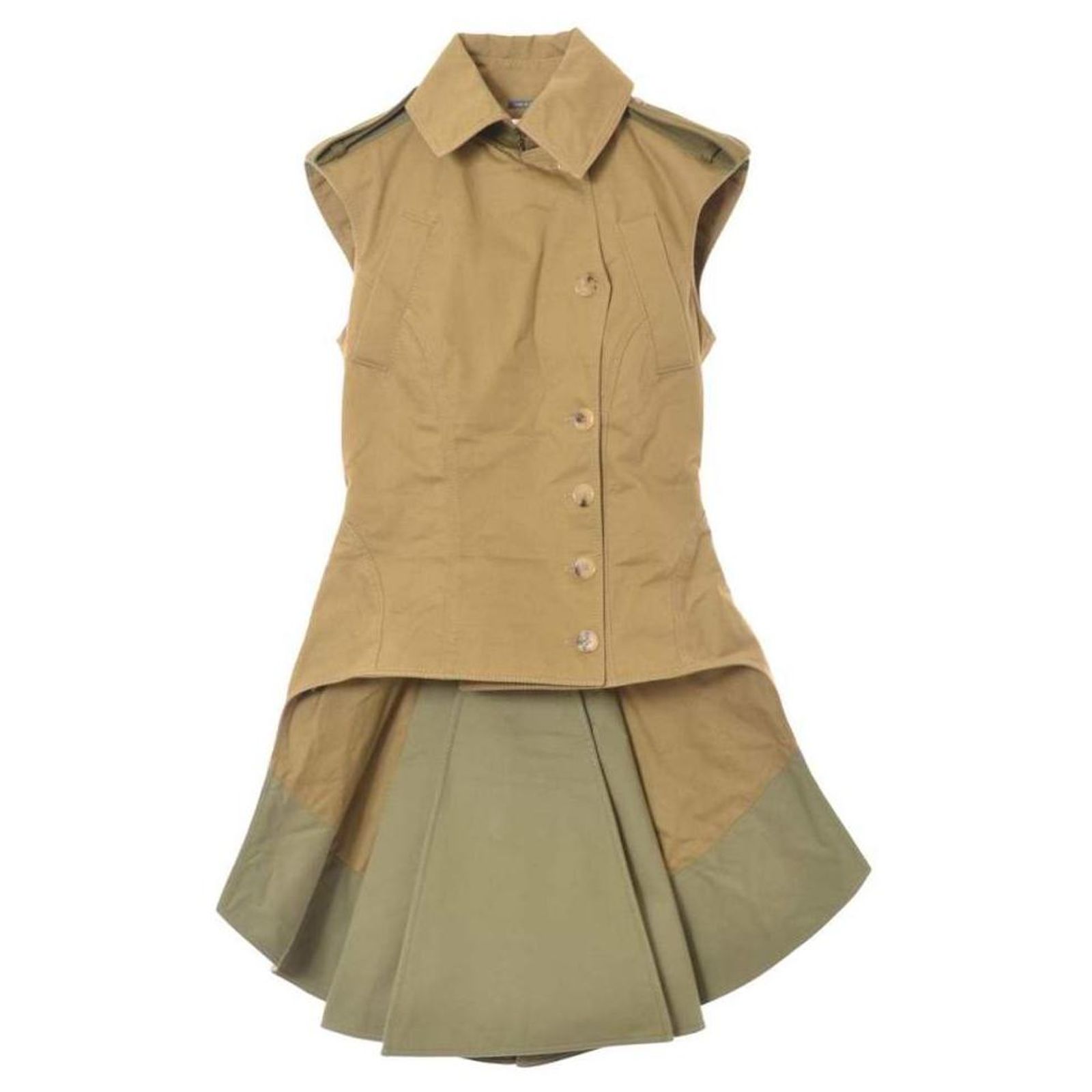 Usato]Alexander McQueen Docking Trench Vest 38 Beige Alexander McQueen  Cotone ref.417476 - Joli Closet