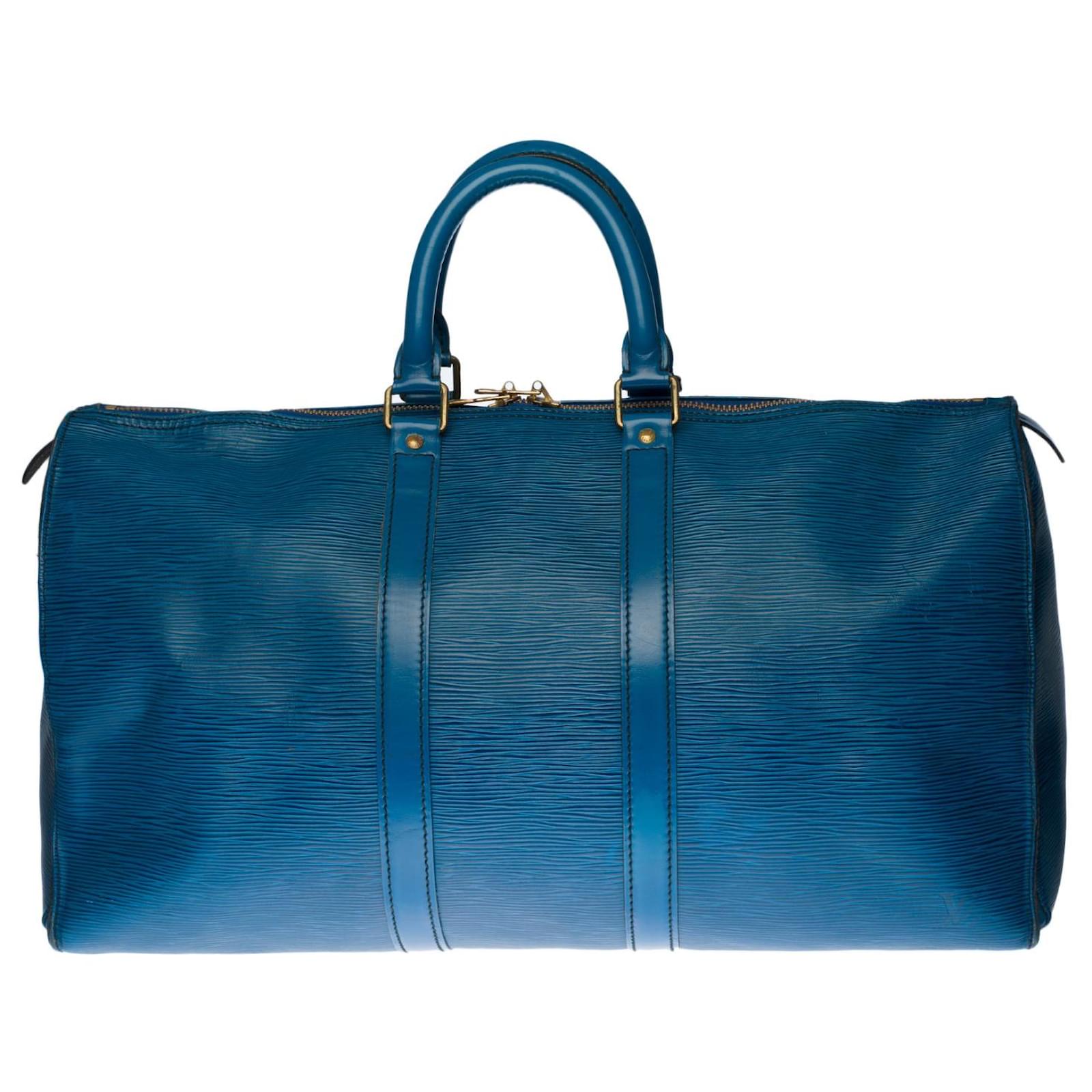 Louis Vuitton Blue Epi Keepall 45 Leather ref.233303 - Joli Closet