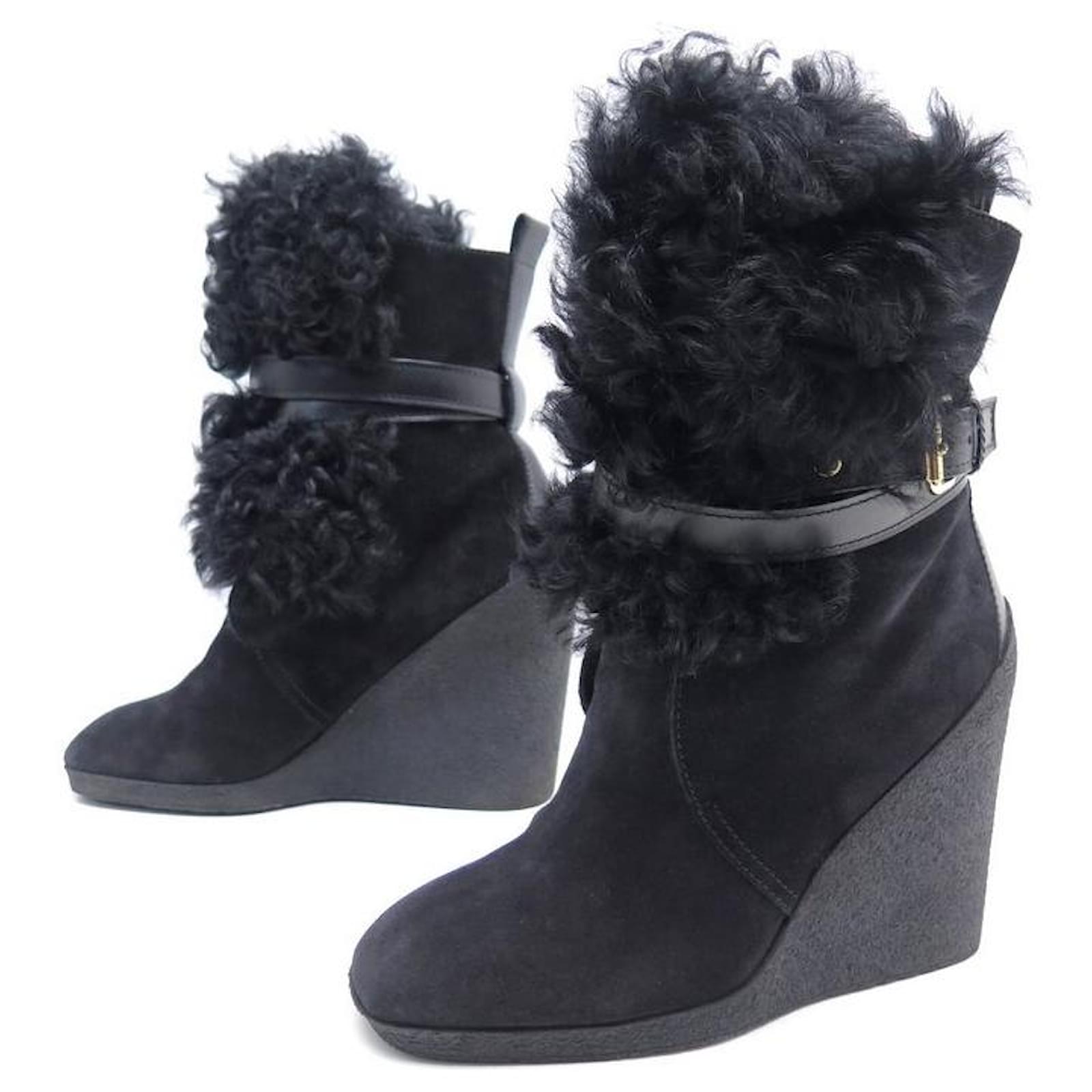 Louis Vuitton Botas de invierno de piel de oveja negra Suecia ref