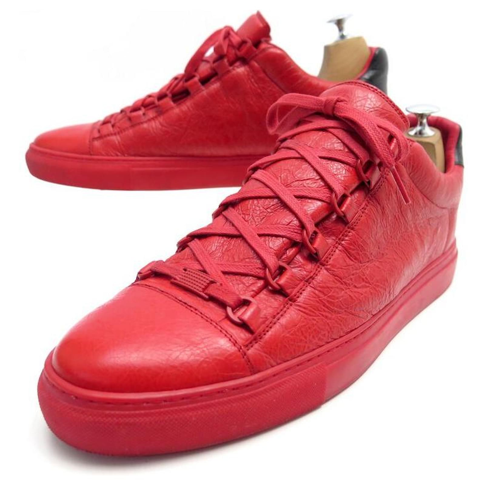 Implementeren interval Postcode NEW BALENCIAGA BASKETS ARENA SHOES 483493 45 RED LEATHER SNEAKERS  ref.418663 - Joli Closet