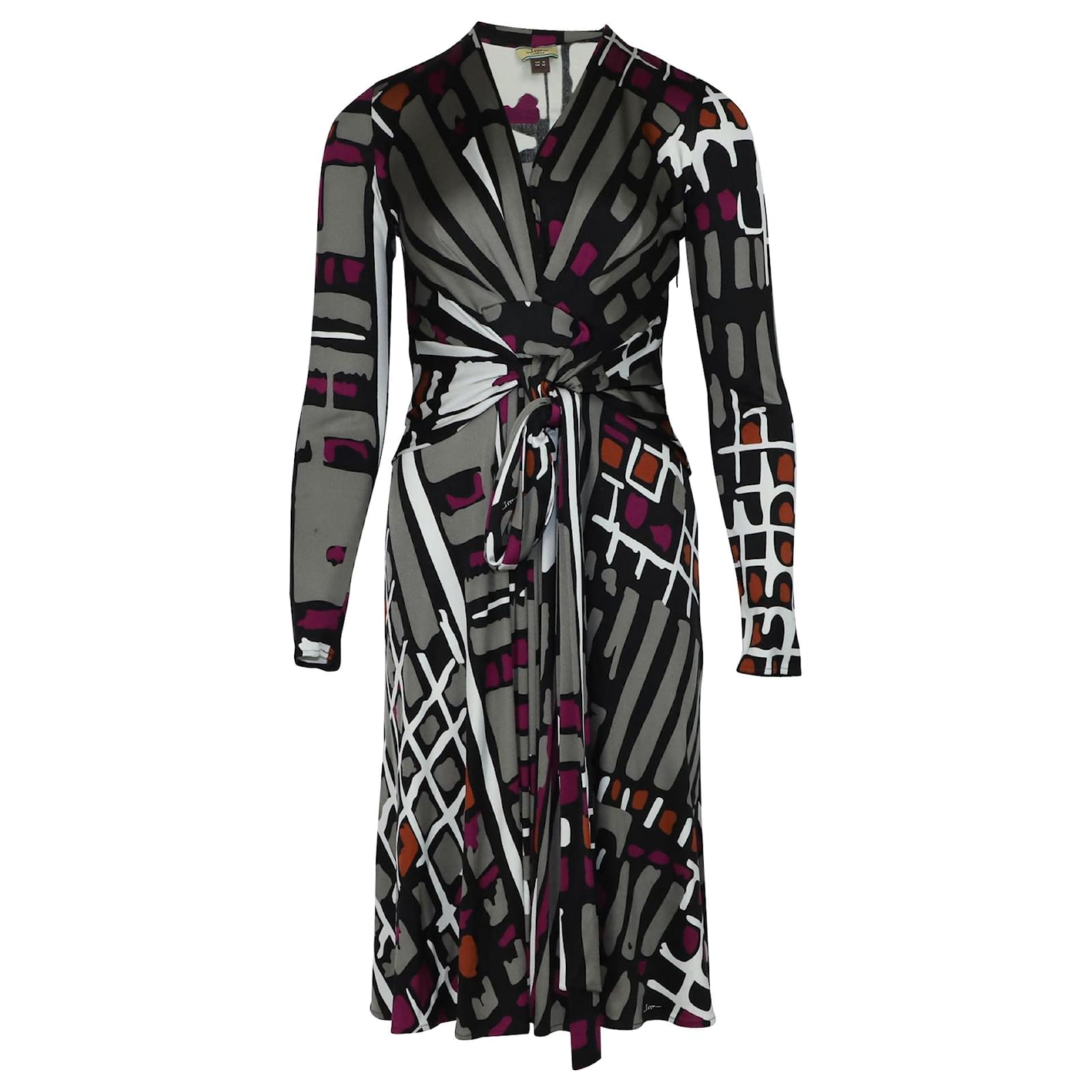 Issa Long Sleeve Wrap Dress in Multicolor Silk Multiple colors ref.418913 -  Joli Closet
