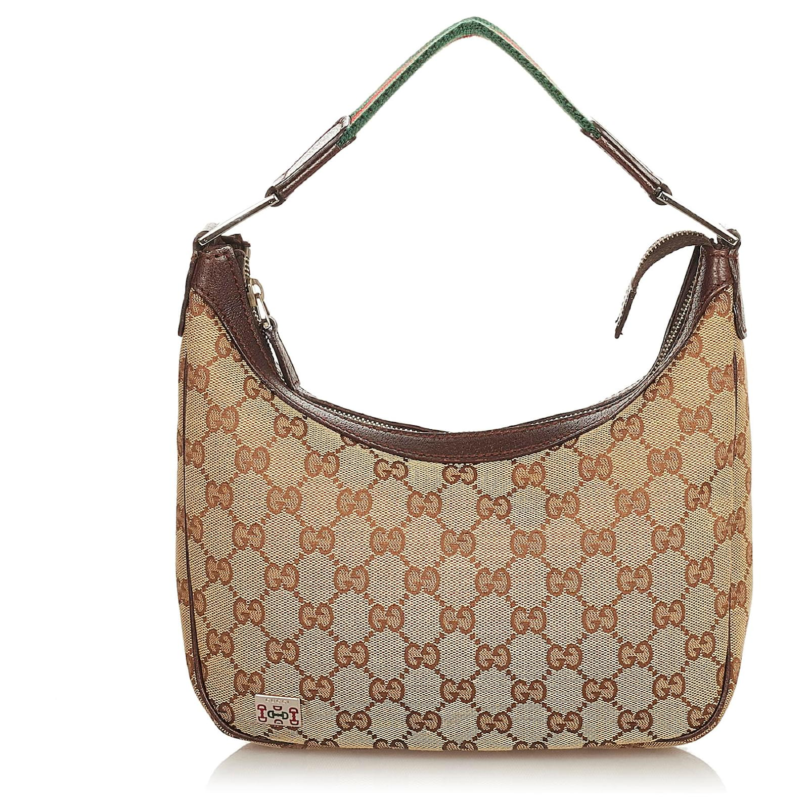 New Gucci Brown GG Canvas Hobo Bag