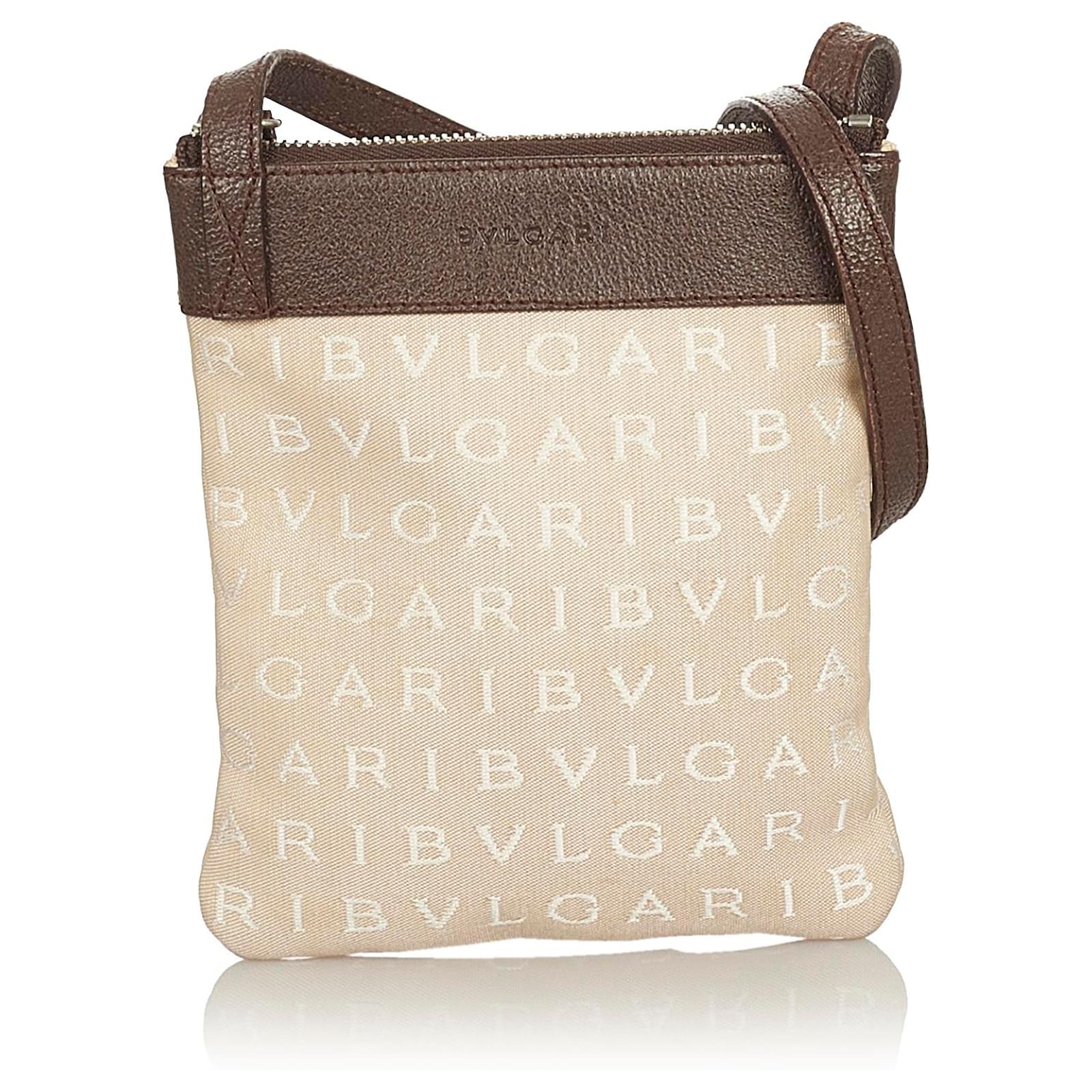 Bvlgari Leather-trimmed Canvas Zip Pouch