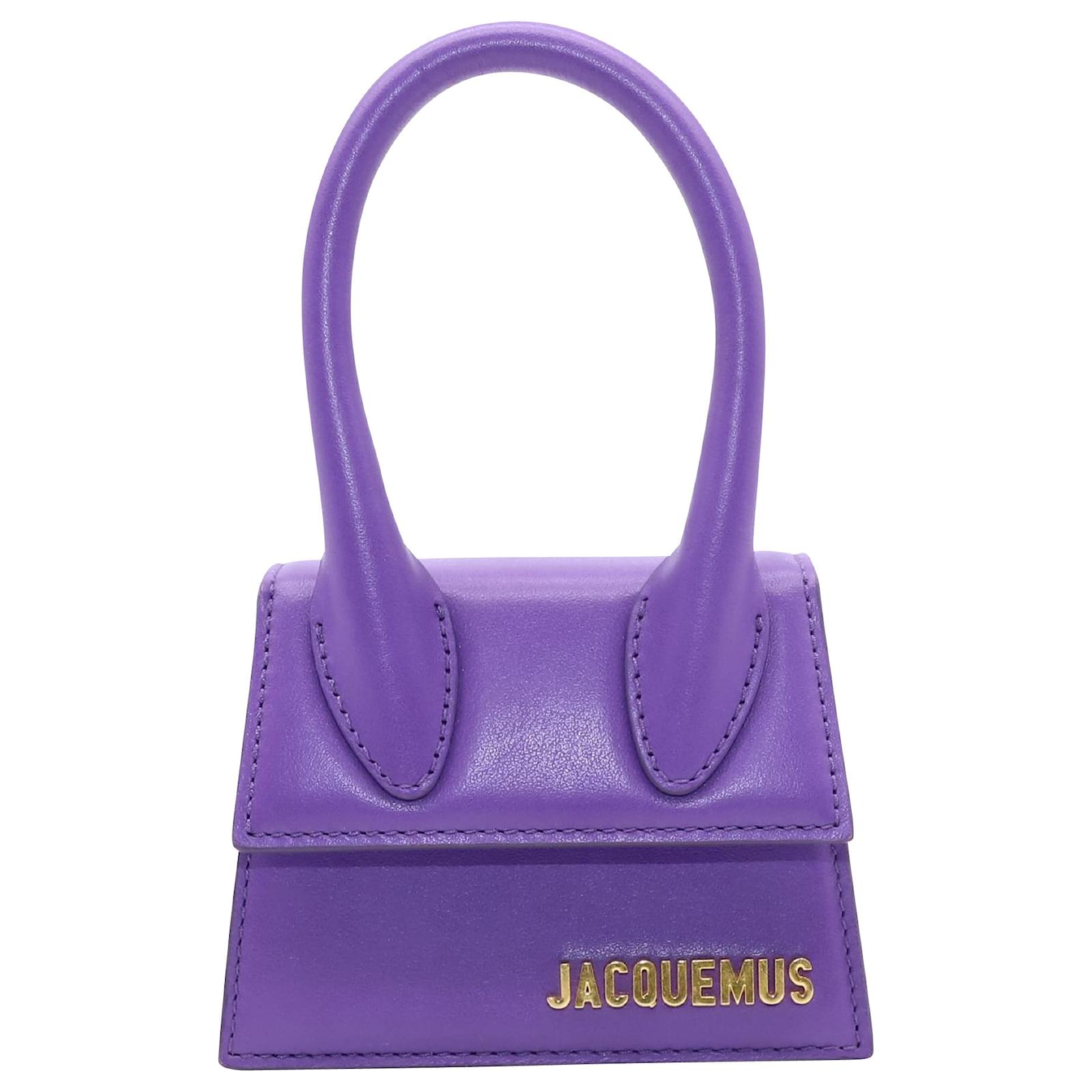 Jacquemus Le Chiquito Top-handle Mini Bag in Purple Calf Leather