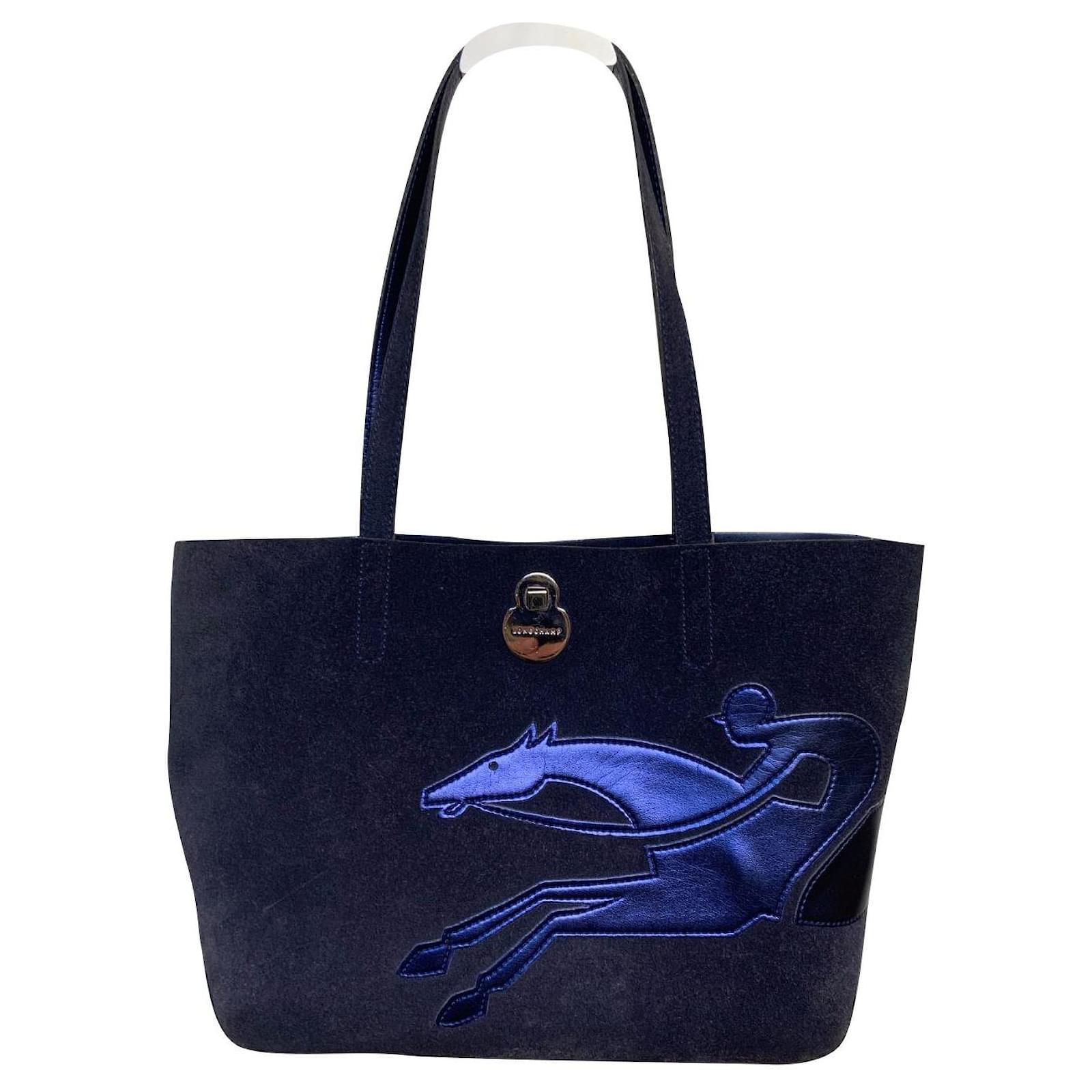 navy longchamp bolsa
