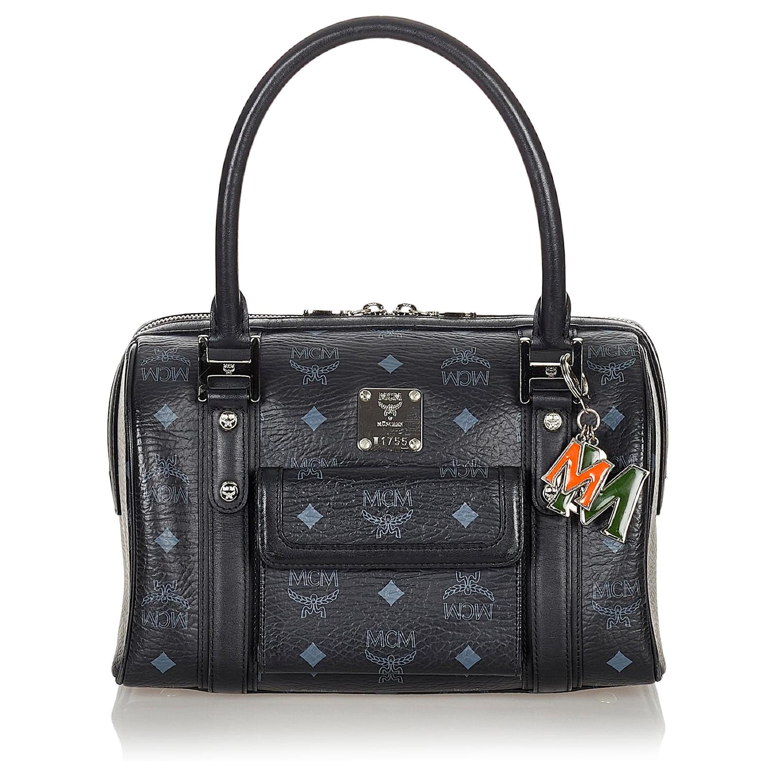 希少✨MCM 2way Boston Bag Leather Black MCM Black 2 Way Bag | eBay