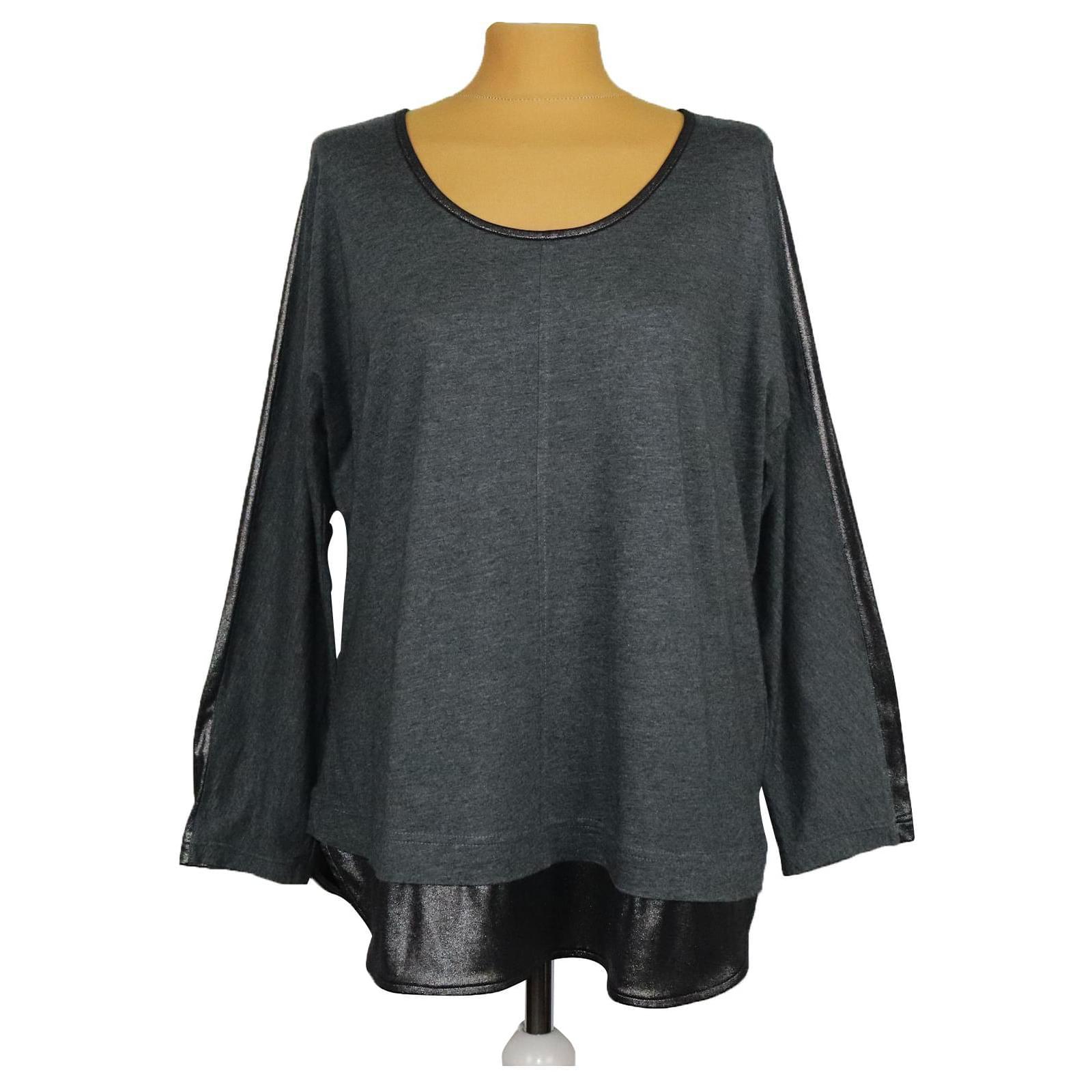 Riani Tops Black Grey Cotton Modal ref.420740 - Joli Closet