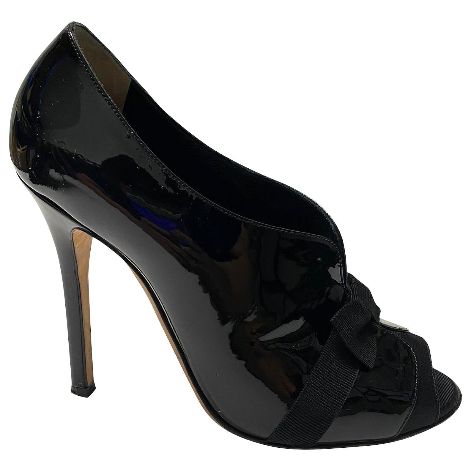 Dolce & Gabbana Bow Bootie in Black Patent Leather Patent leather   - Joli Closet