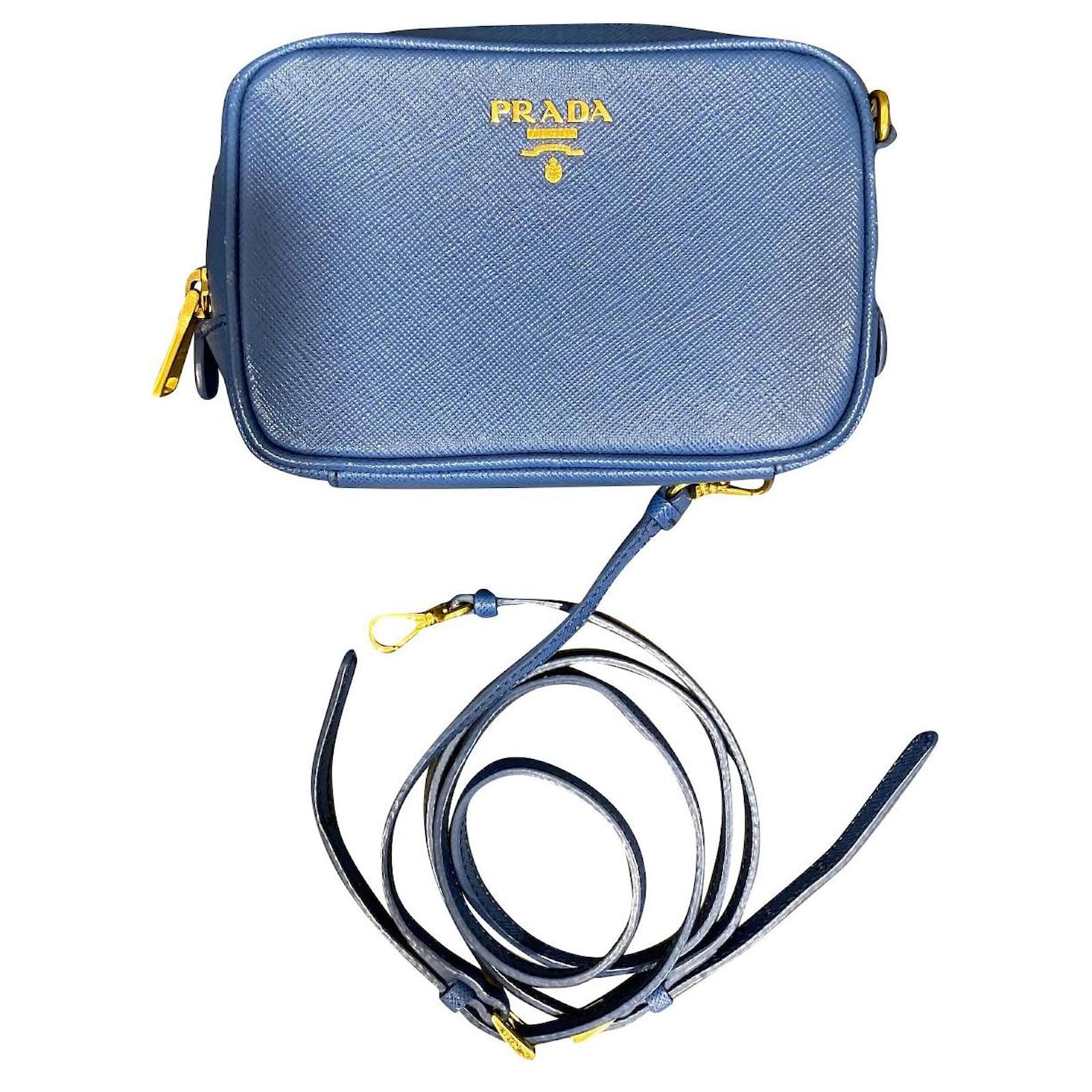 Prada Bolsos de mano Azul Cuero ref.420788 - Joli Closet