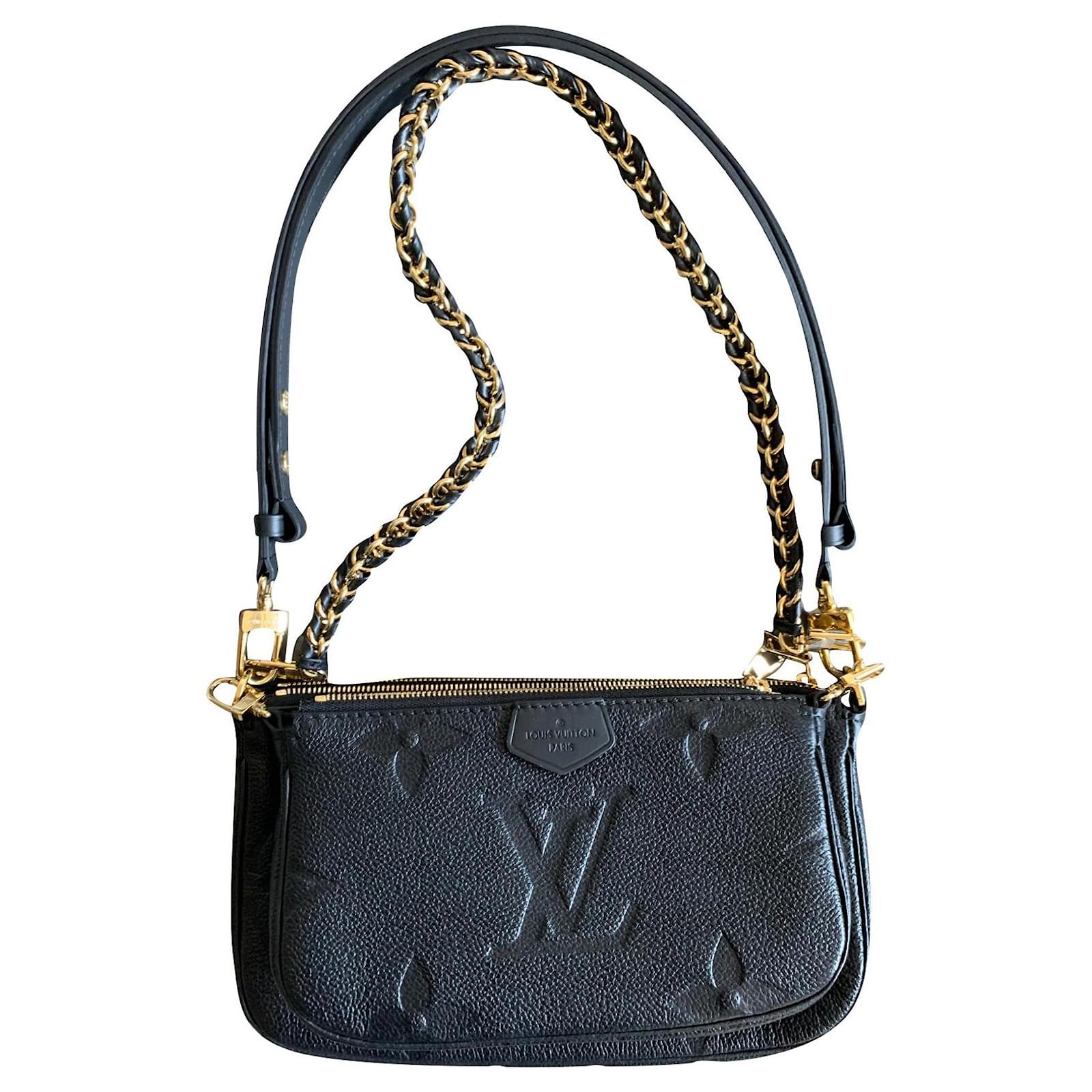 Louis Vuitton LV Multi pochette accessories Black Leather ref
