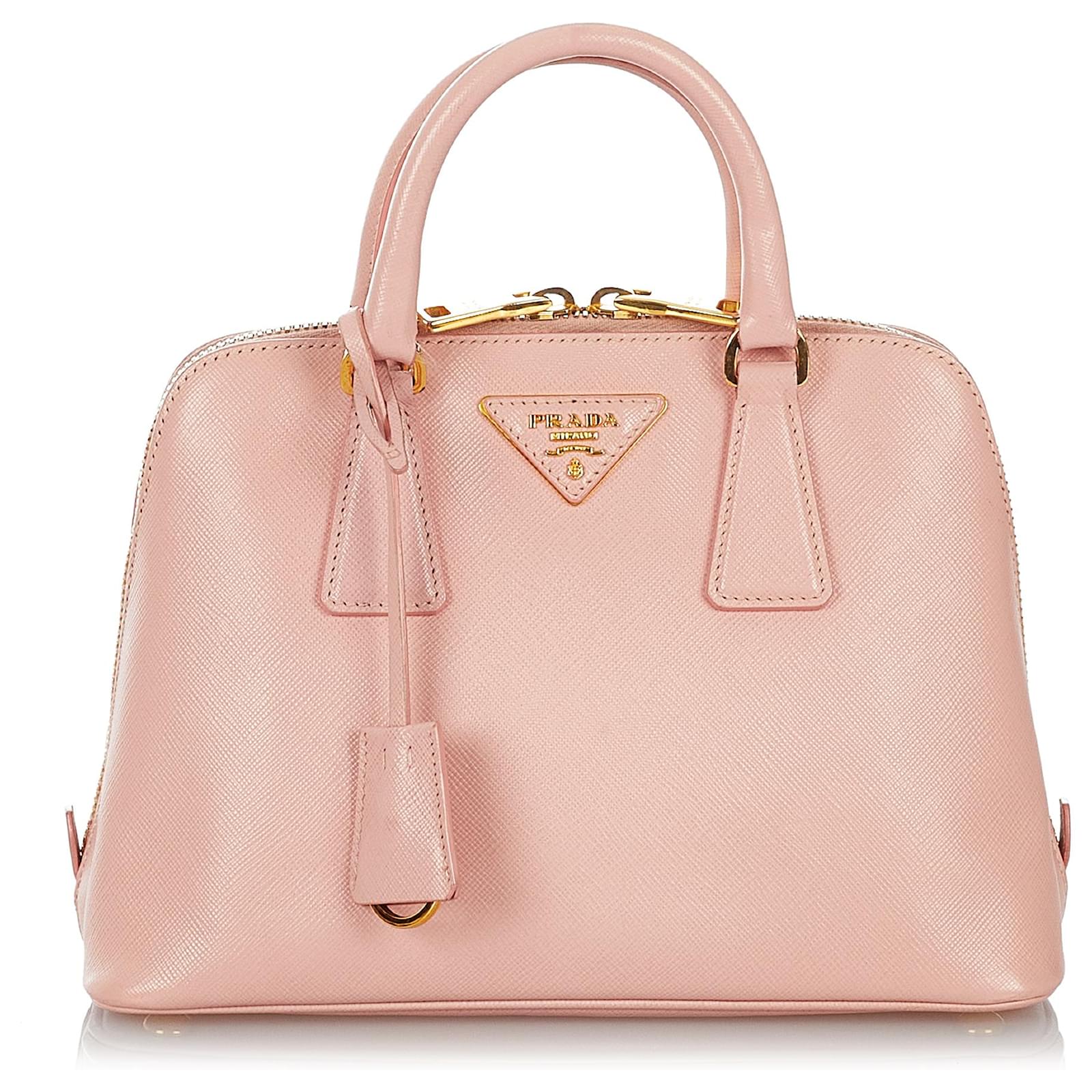 Prada Pink Small Saffiano Lux Promenade Bag Leather Pony-style
